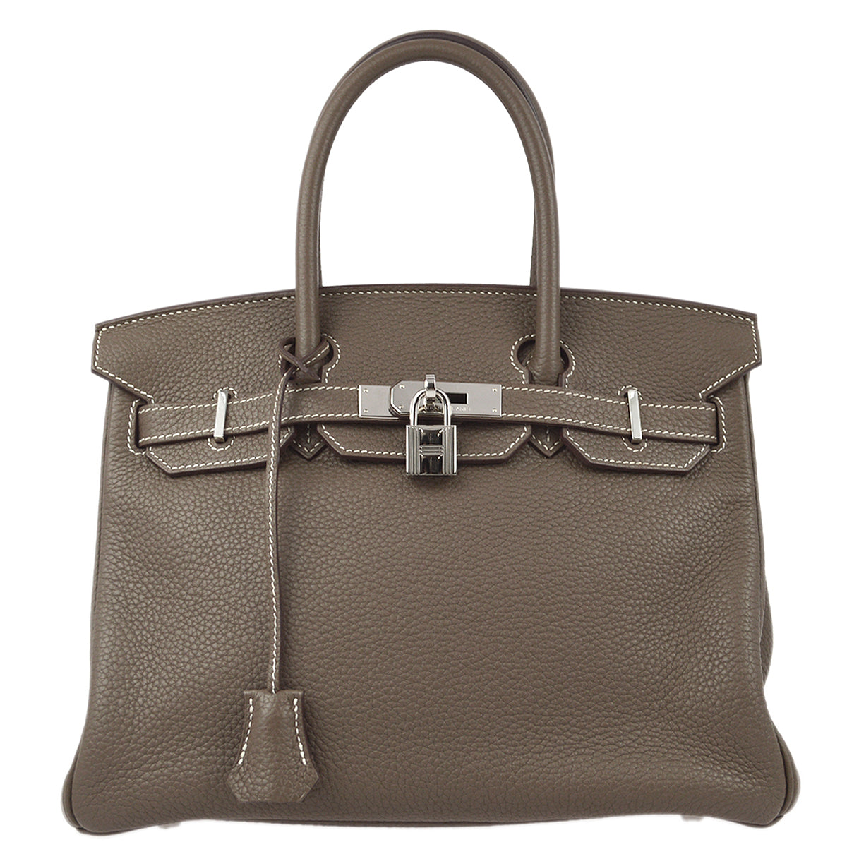 Hermes 2012 Etoupe Clemence Birkin 30 Handbag