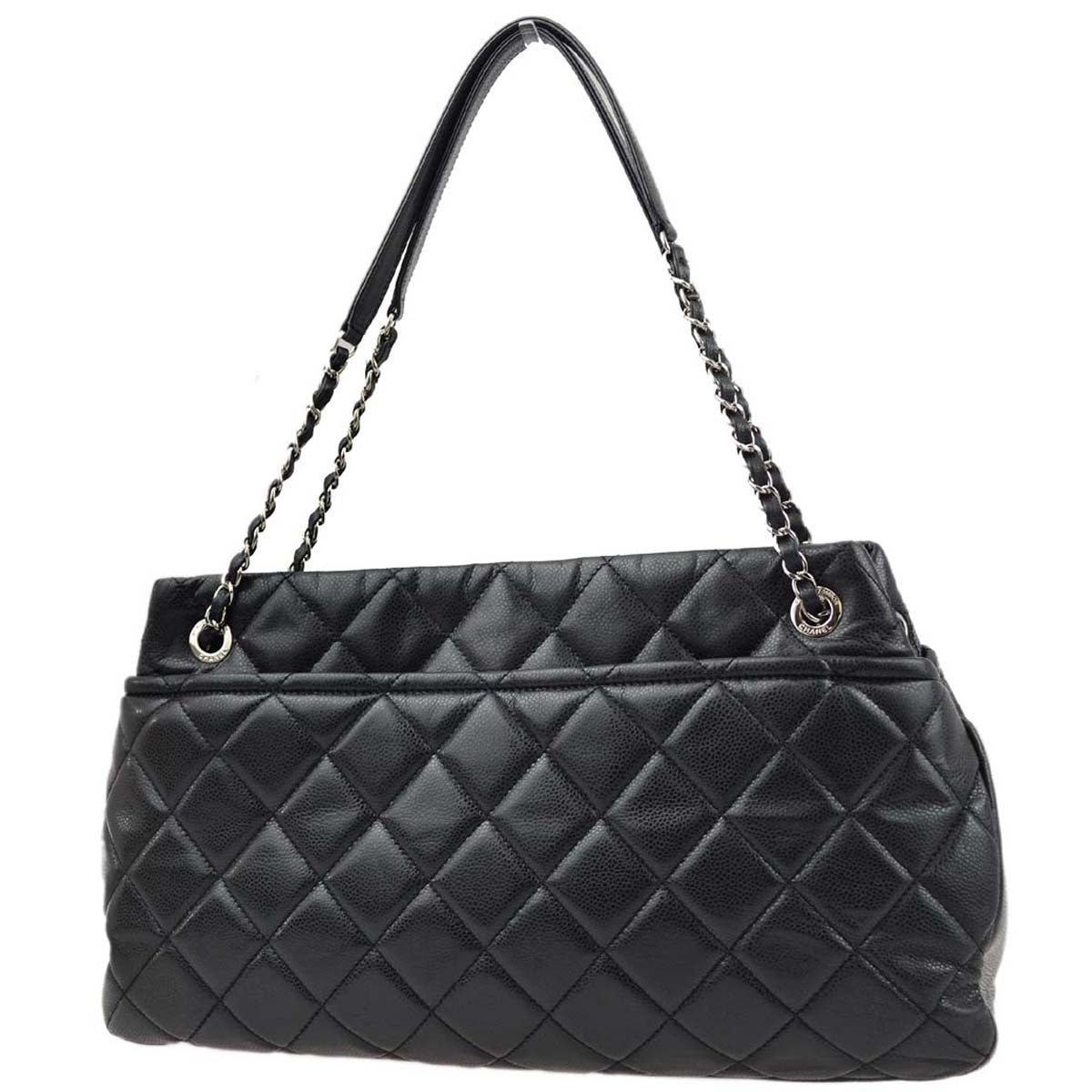 Chanel 2013-2014 Black Caviar Shoulder Tote Bag