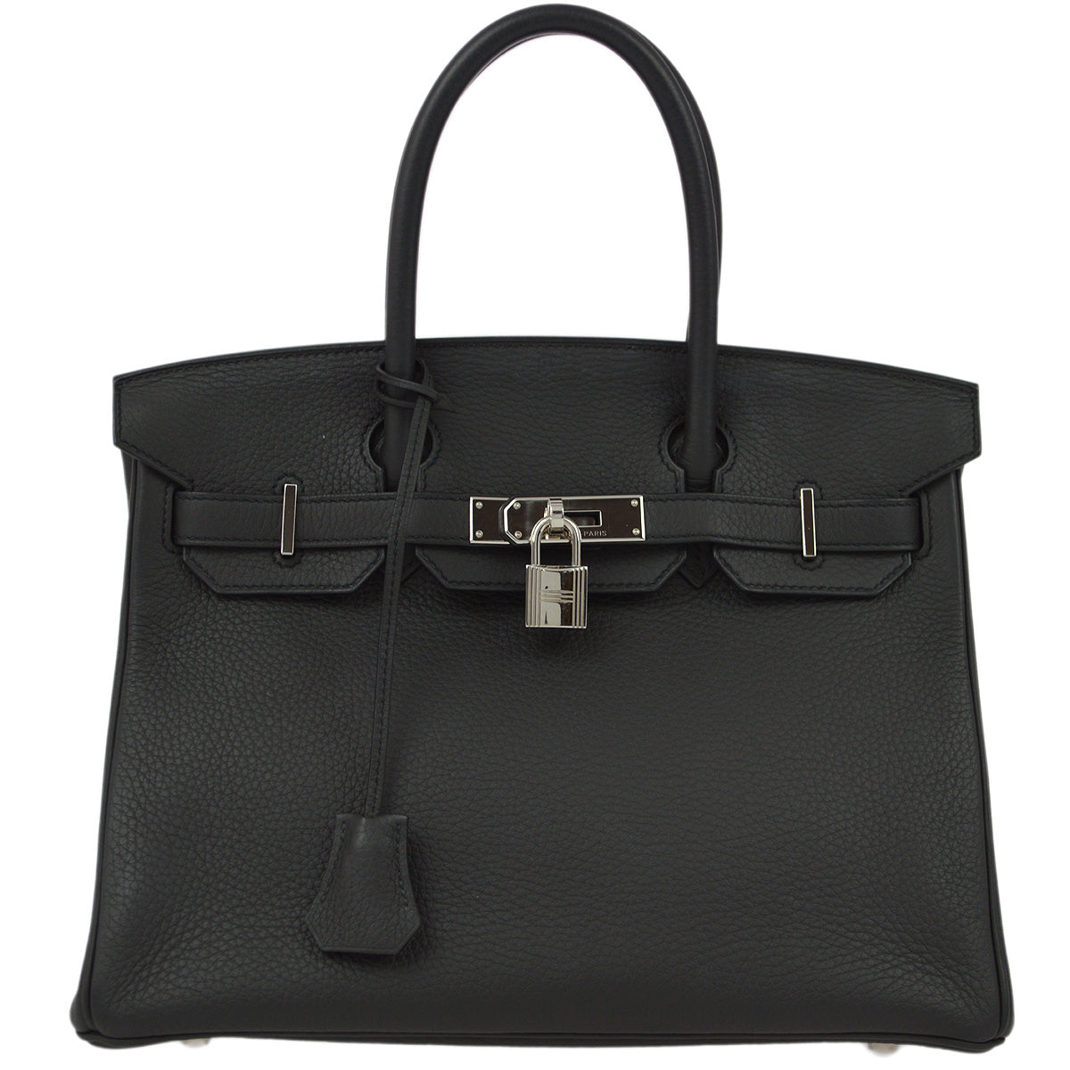 Hermes 2012 Graphite Taurillon Clemence Birkin 30 Handbag