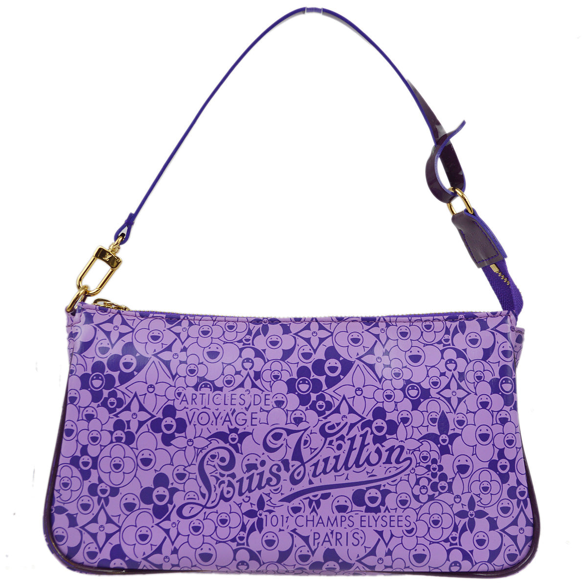 Louis Vuitton 2010 Violet Beach Blossom Pochette Cosmic Handbag M93168