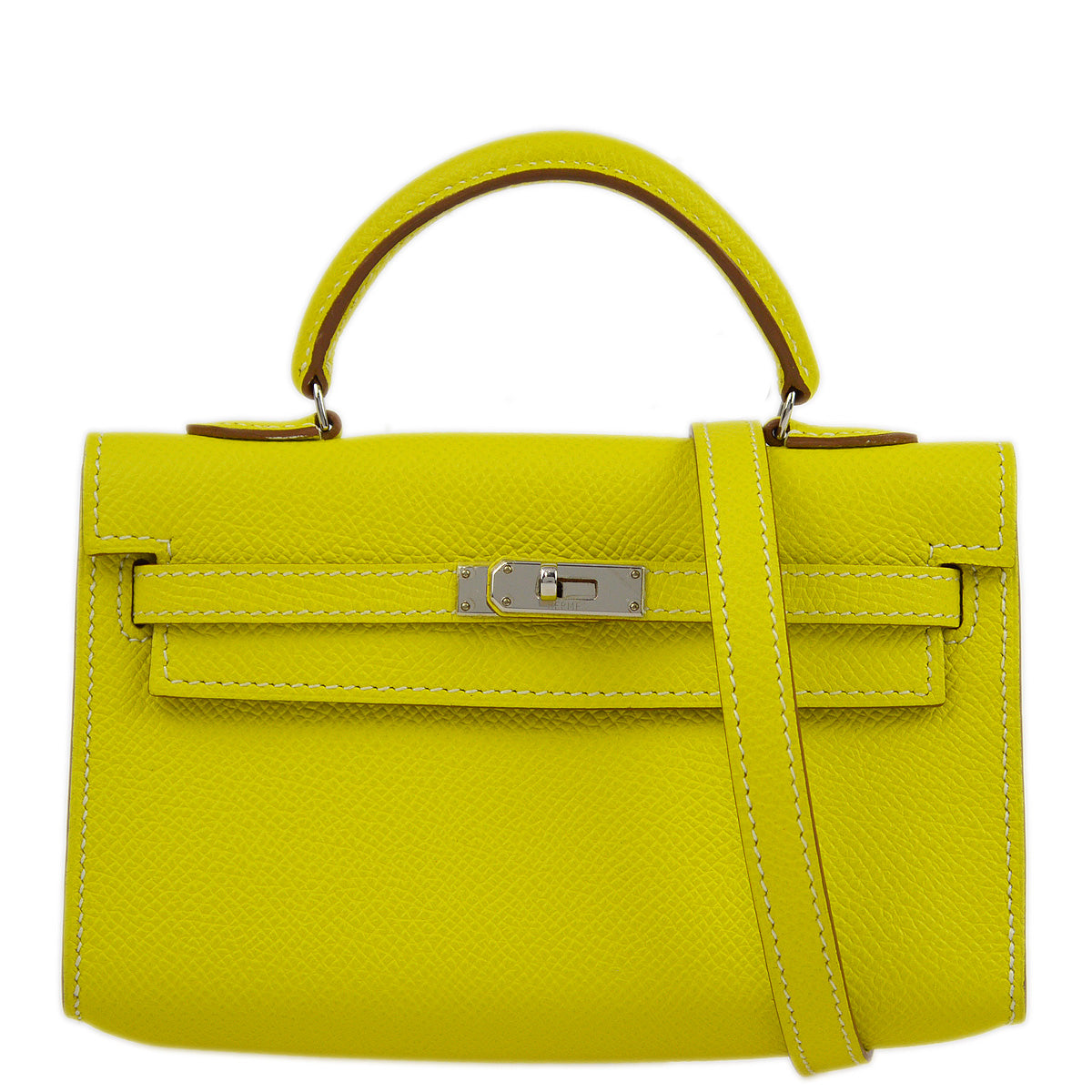 Hermes 2011 Lime Epsom Tiny Kelly 2way Shoulder Handbag