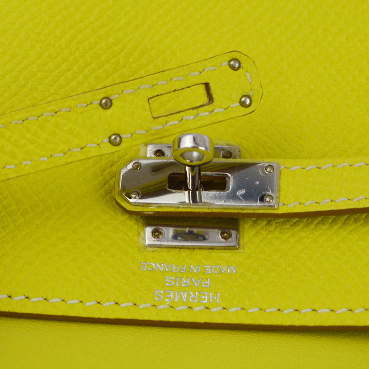 Hermes 2011 Lime Epsom Tiny Kelly 2way Shoulder Handbag