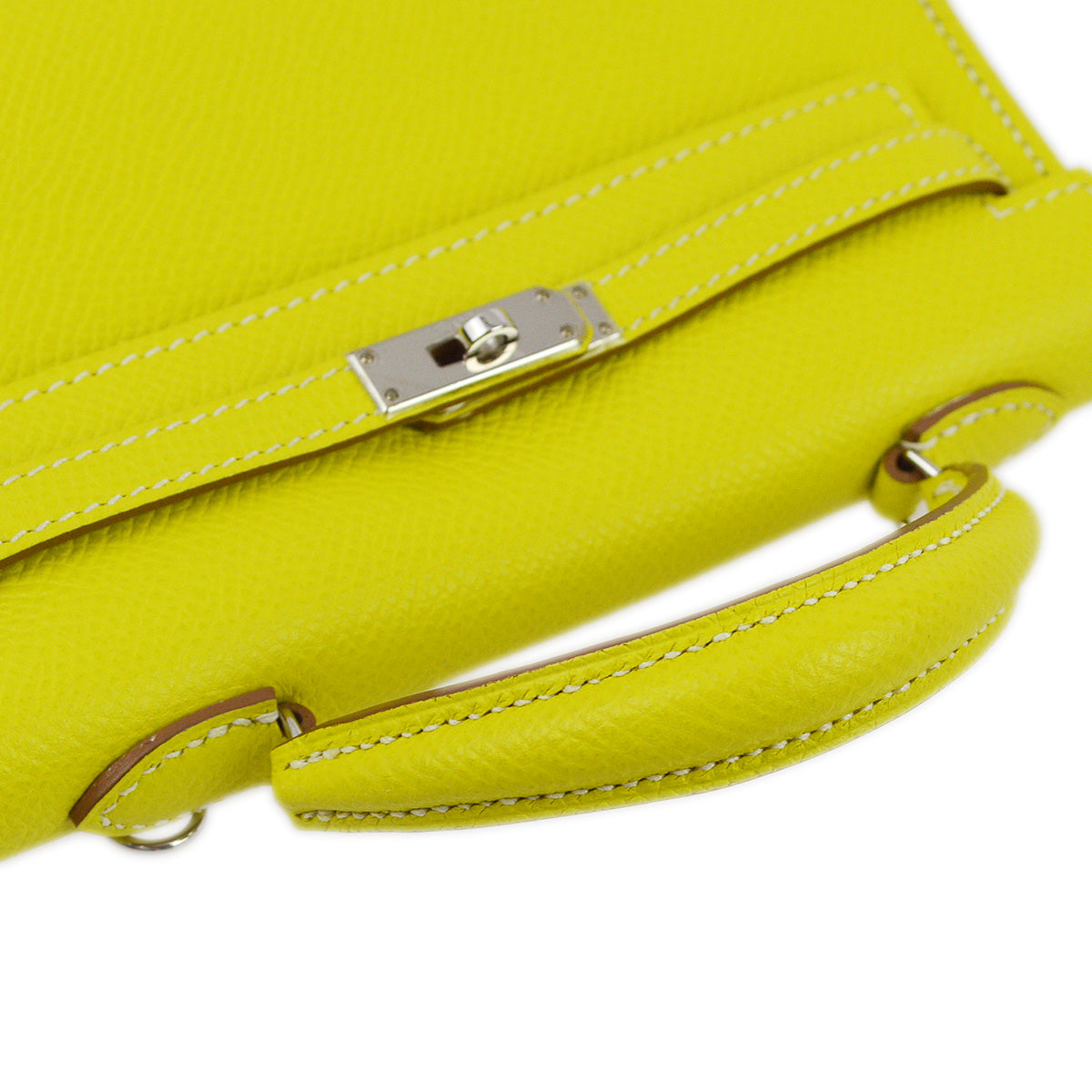 Hermes 2011 Lime Epsom Tiny Kelly 2way Shoulder Handbag