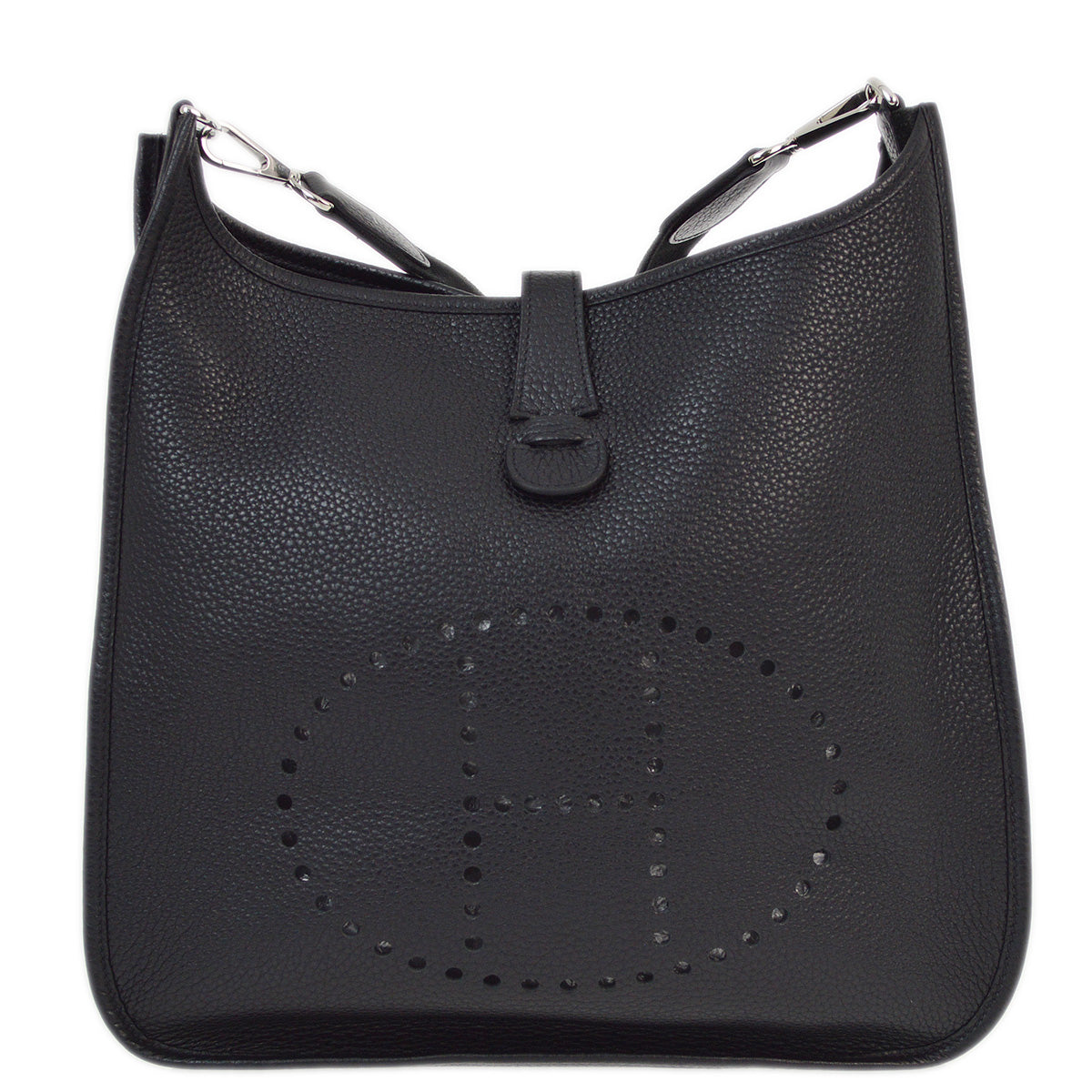 Hermes 2013 Black Taurillon Clemence Evelyne 2 GM Shoulder Bag