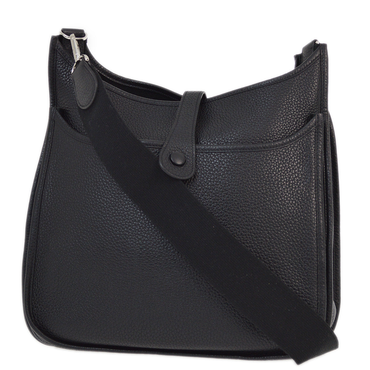 Hermes 2013 Black Taurillon Clemence Evelyne 2 GM Shoulder Bag