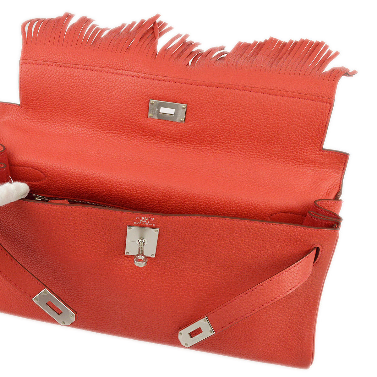 Hermes 2010 Bougainvillea Clemence Shoulder Kelly Fringe