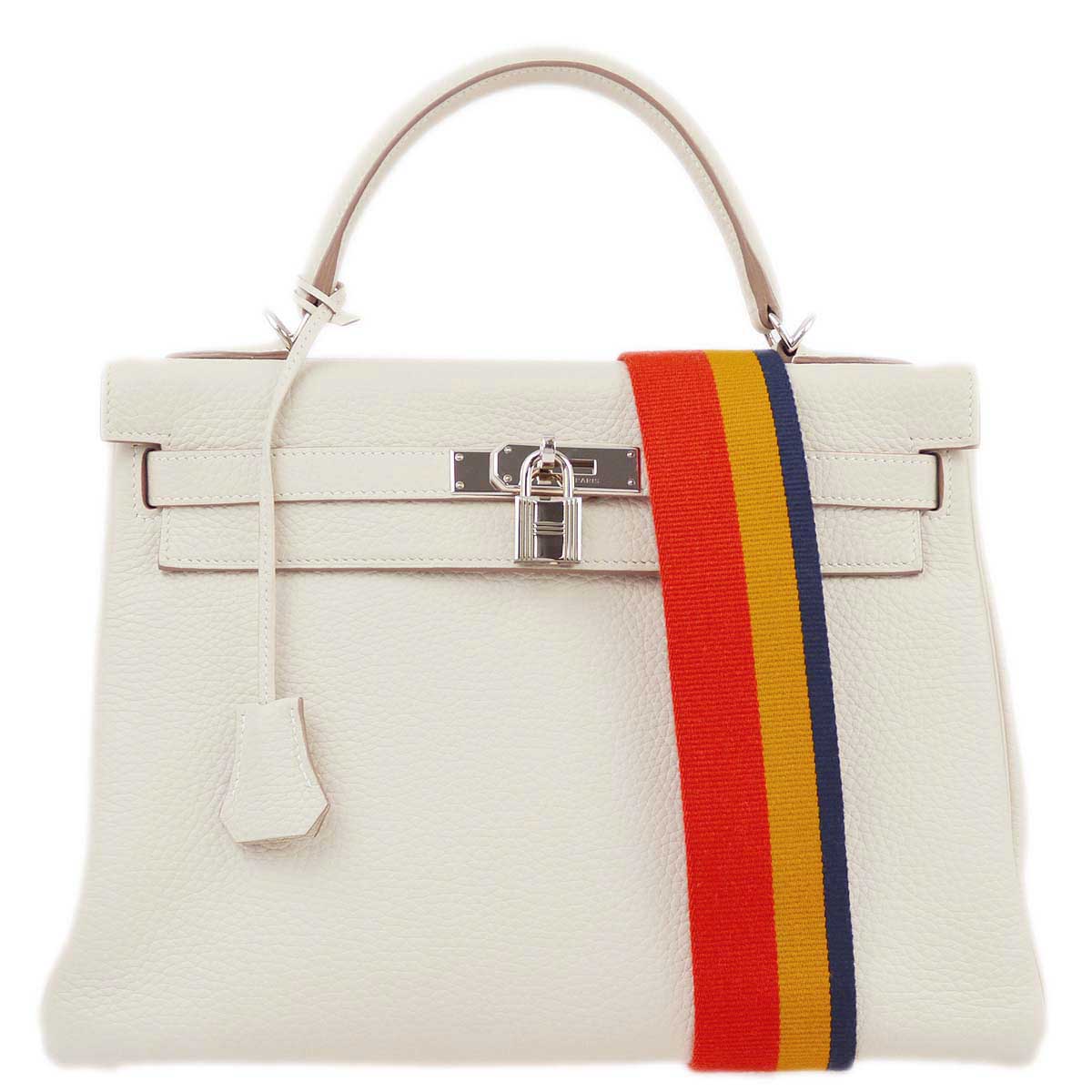 Hermes 2015 Ivory Taurillon Clemence Kelly 32 Amazon Retourne 2way Shoulder Handbag