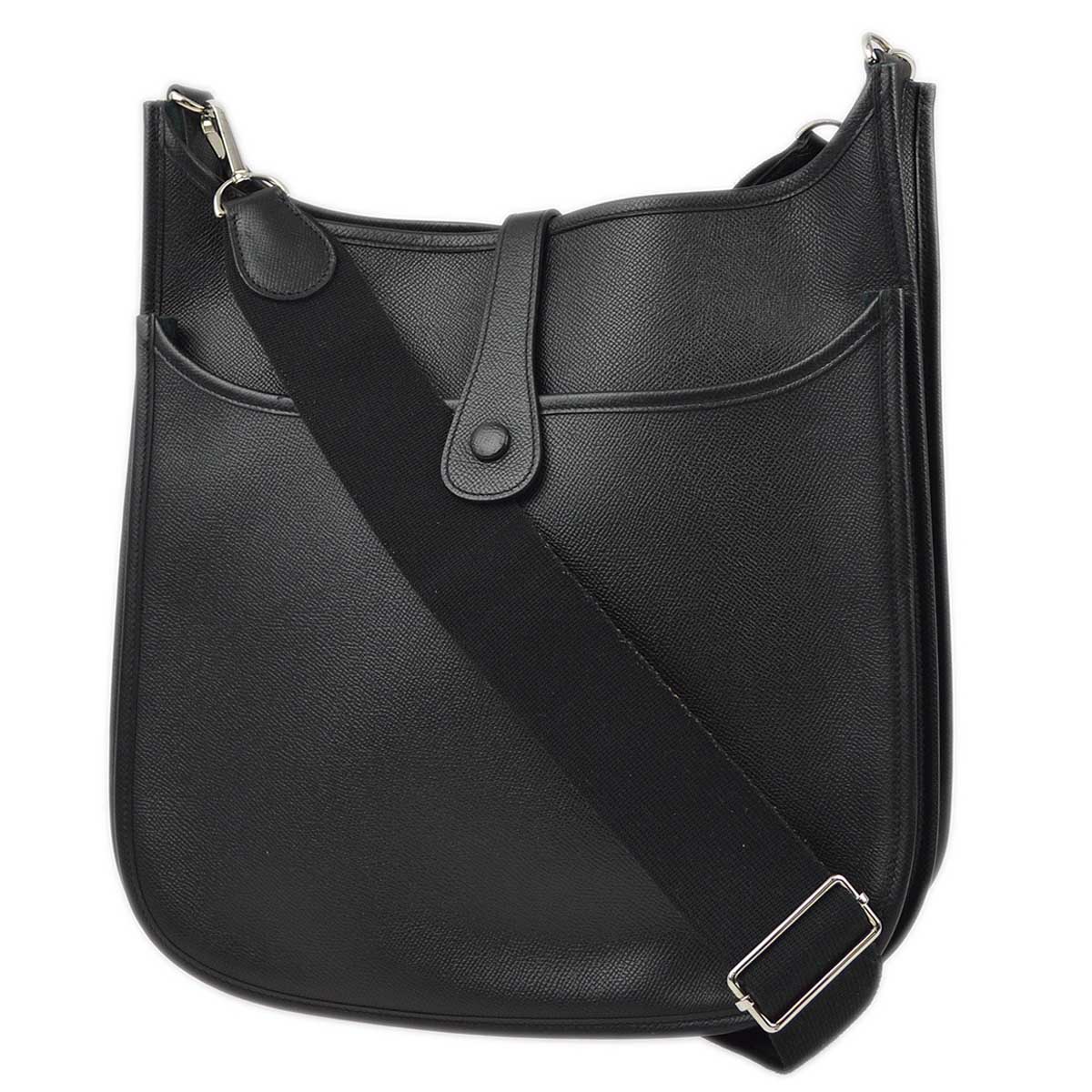 Hermes 2011 Black Epsom Evelyne 3 GM Shoulder Bag