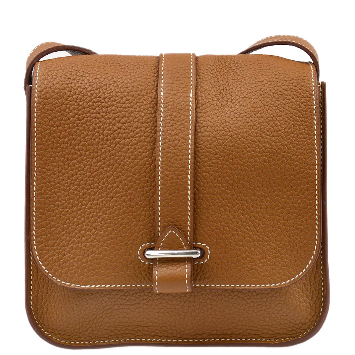 Hermes 2012 Gold Taurillon Clemence Pochette Steve Shoulder Bag