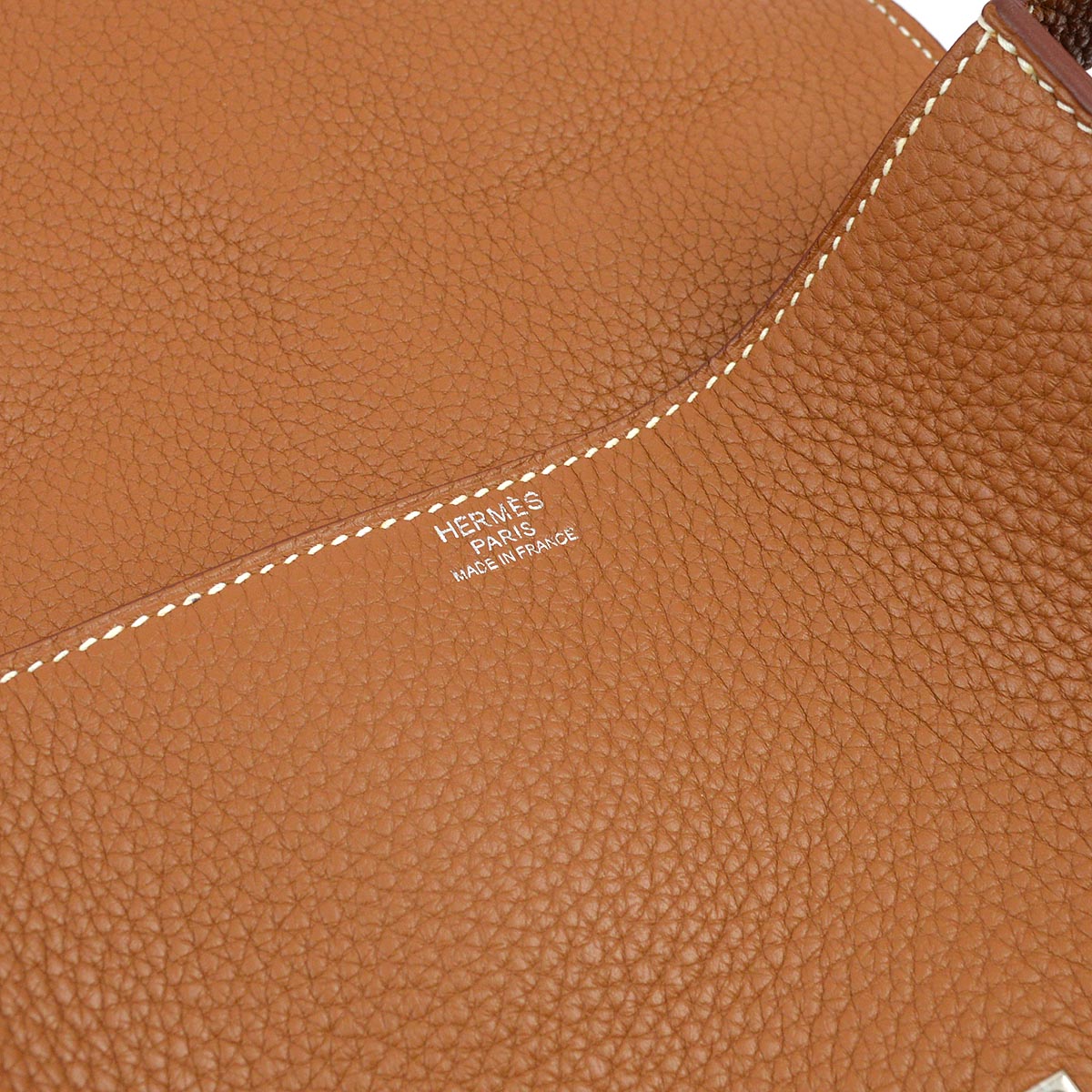 Hermes 2012 Gold Taurillon Clemence Pochette Steve Shoulder Bag