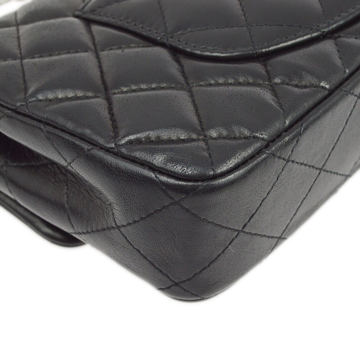 Chanel 2011 Black Lambskin East West Shoulder Bag