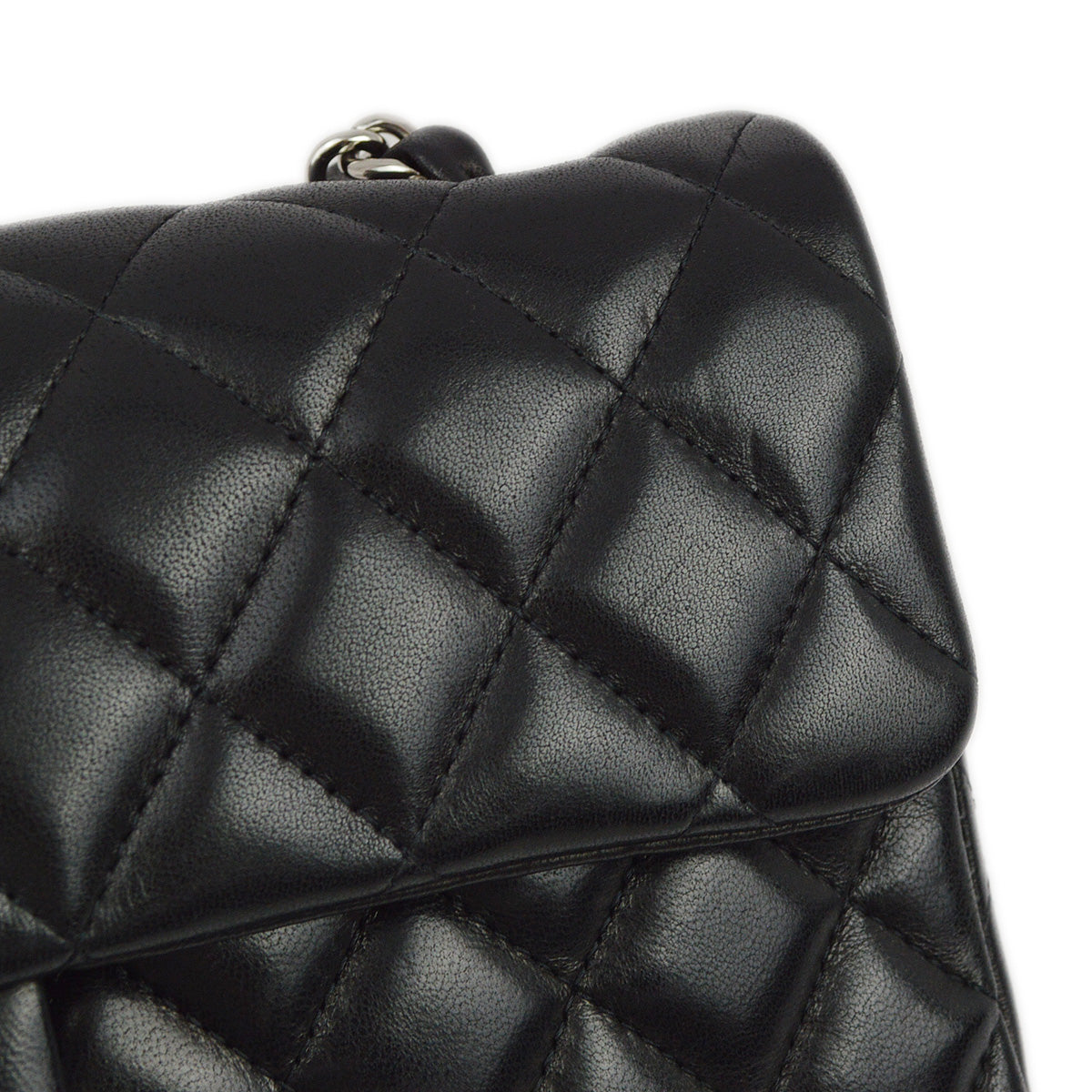 Chanel 2011 Black Lambskin East West Shoulder Bag