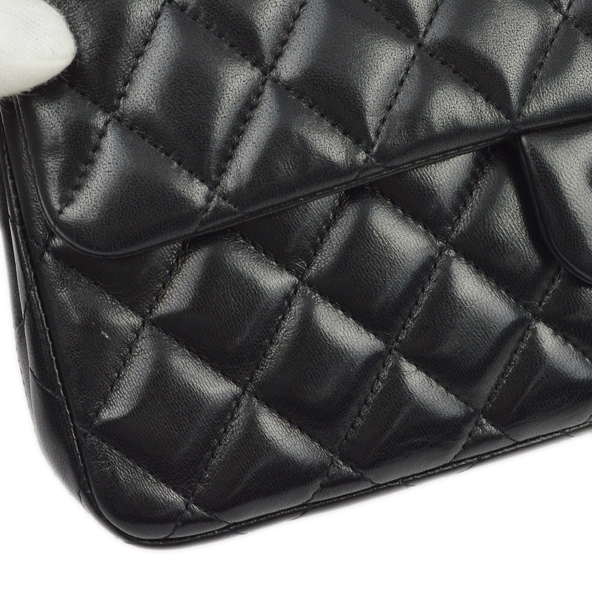 Chanel 2011 Black Lambskin East West Shoulder Bag