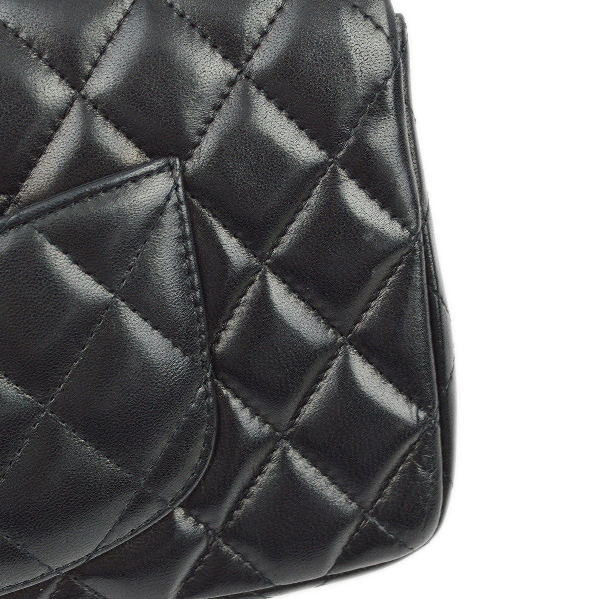 Chanel 2011 Black Lambskin East West Shoulder Bag