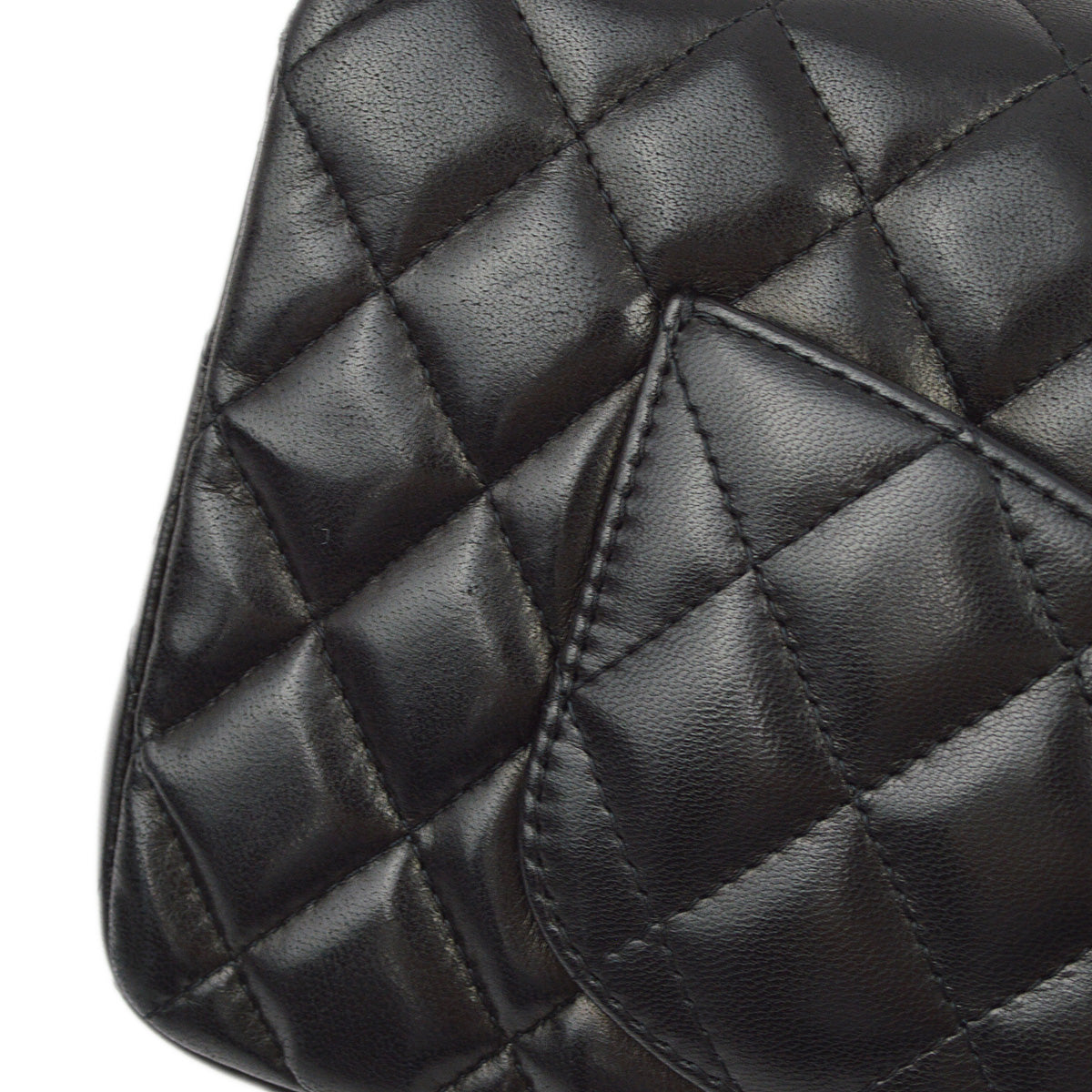 Chanel 2011 Black Lambskin East West Shoulder Bag