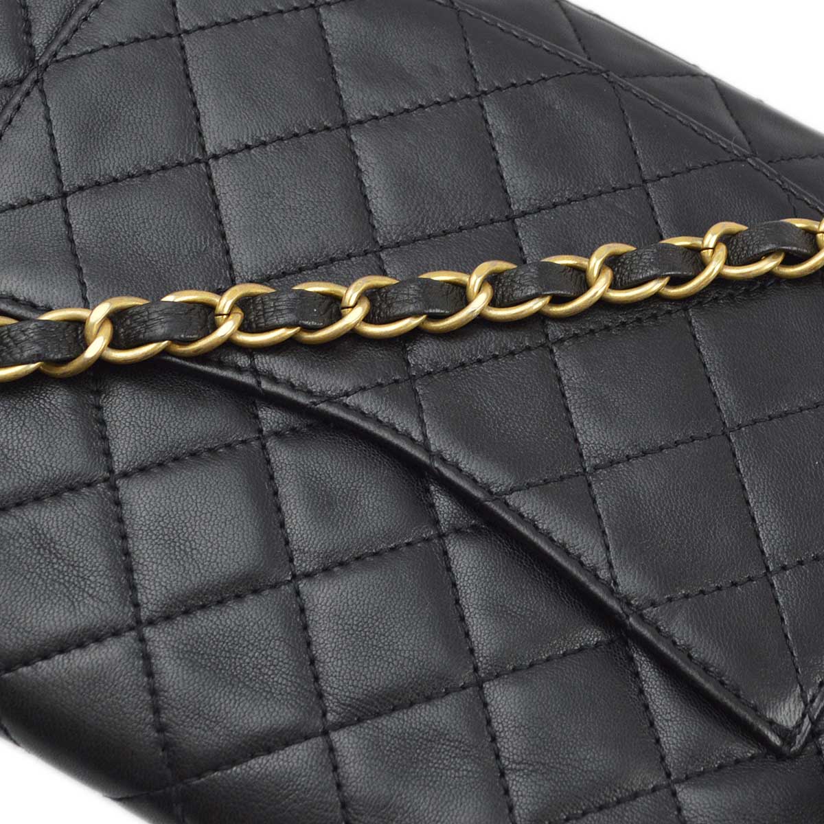 Chanel 2011 Black Lambskin Marine Charms Single Flap Shoulder Bag