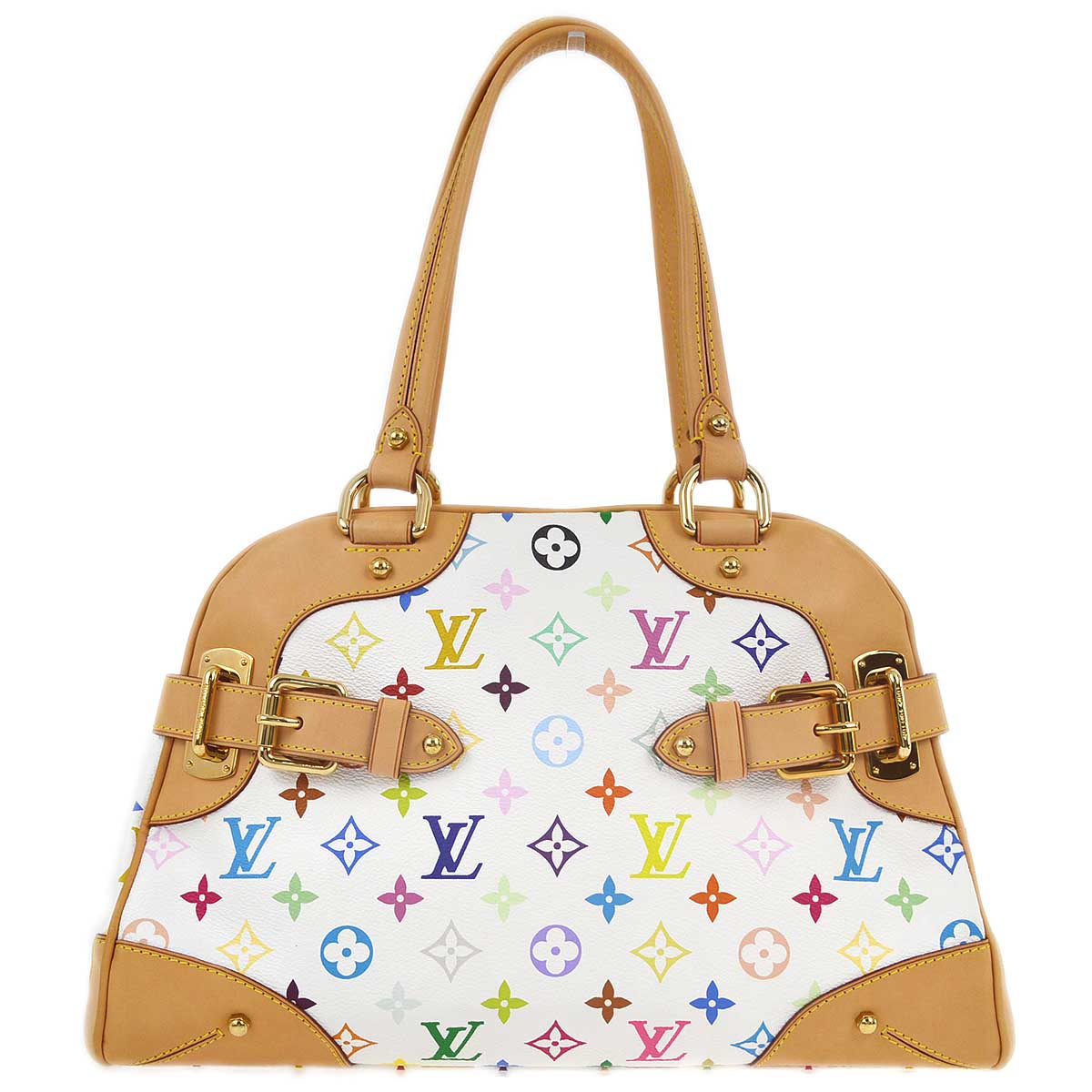 Louis Vuitton 2010 White Monogram Multicolor Claudia Handbag M40193