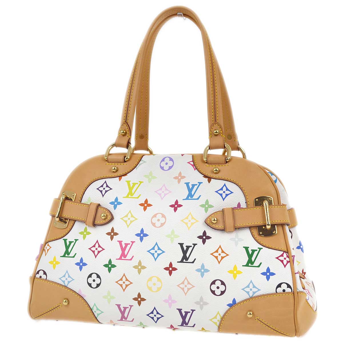 Louis Vuitton 2010 White Monogram Multicolor Claudia Handbag M40193