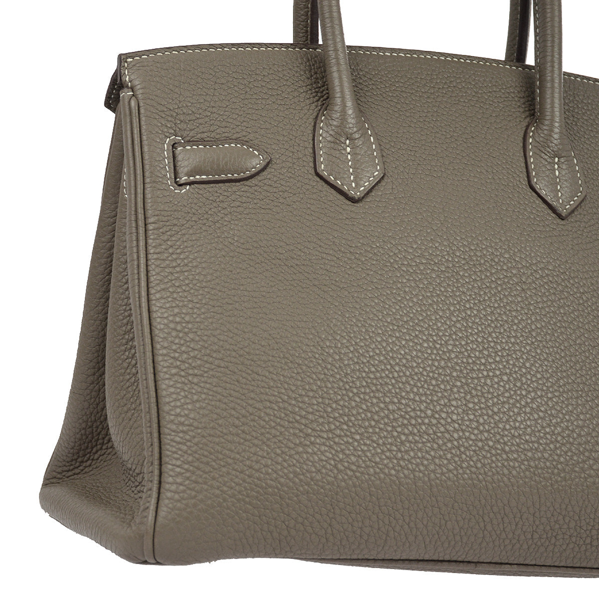 Hermes 2011 Etoupe Gray Taurillon Clemence Birkin 30 Handbag