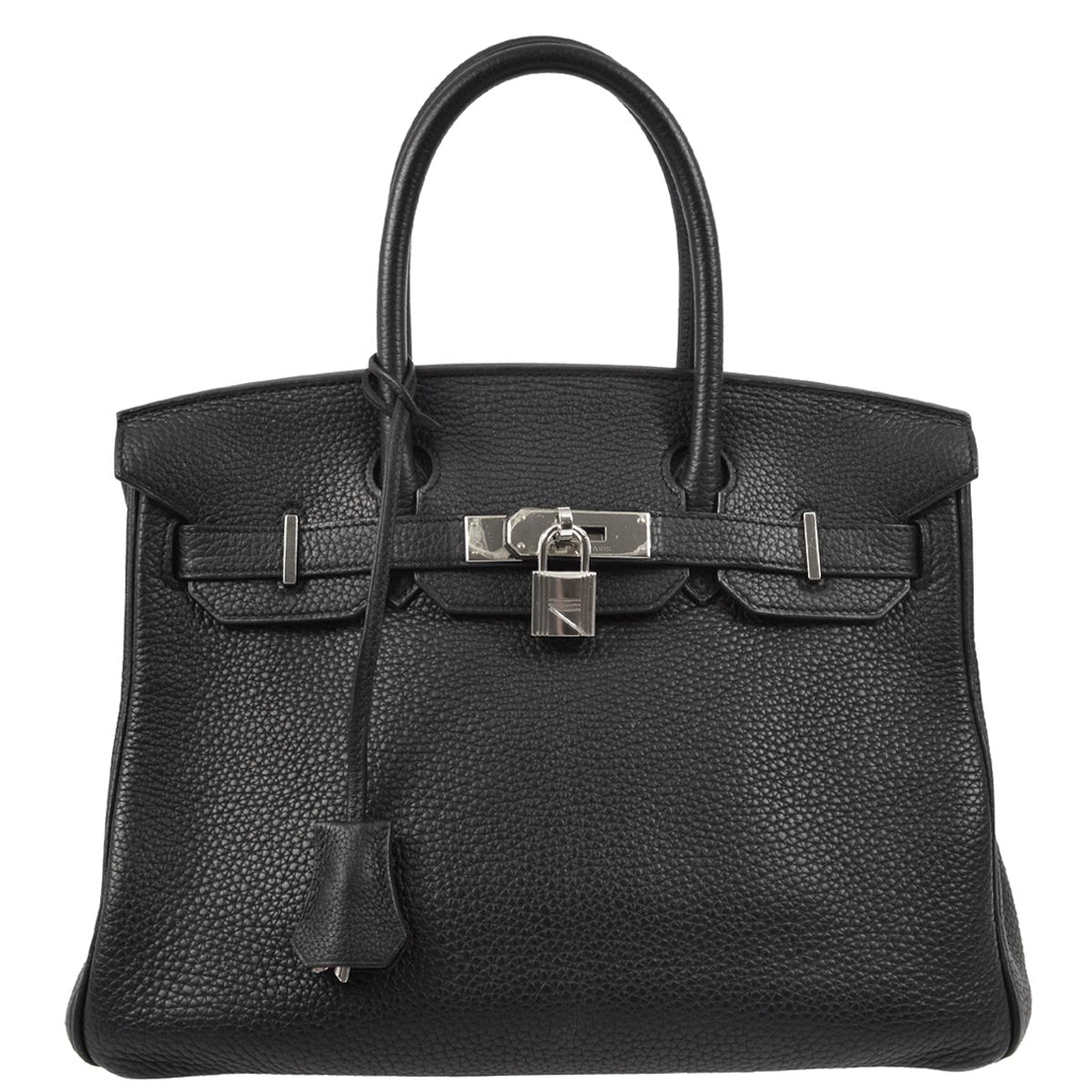 Hermes Black Taurillon Clemence Birkin 30 Handbag