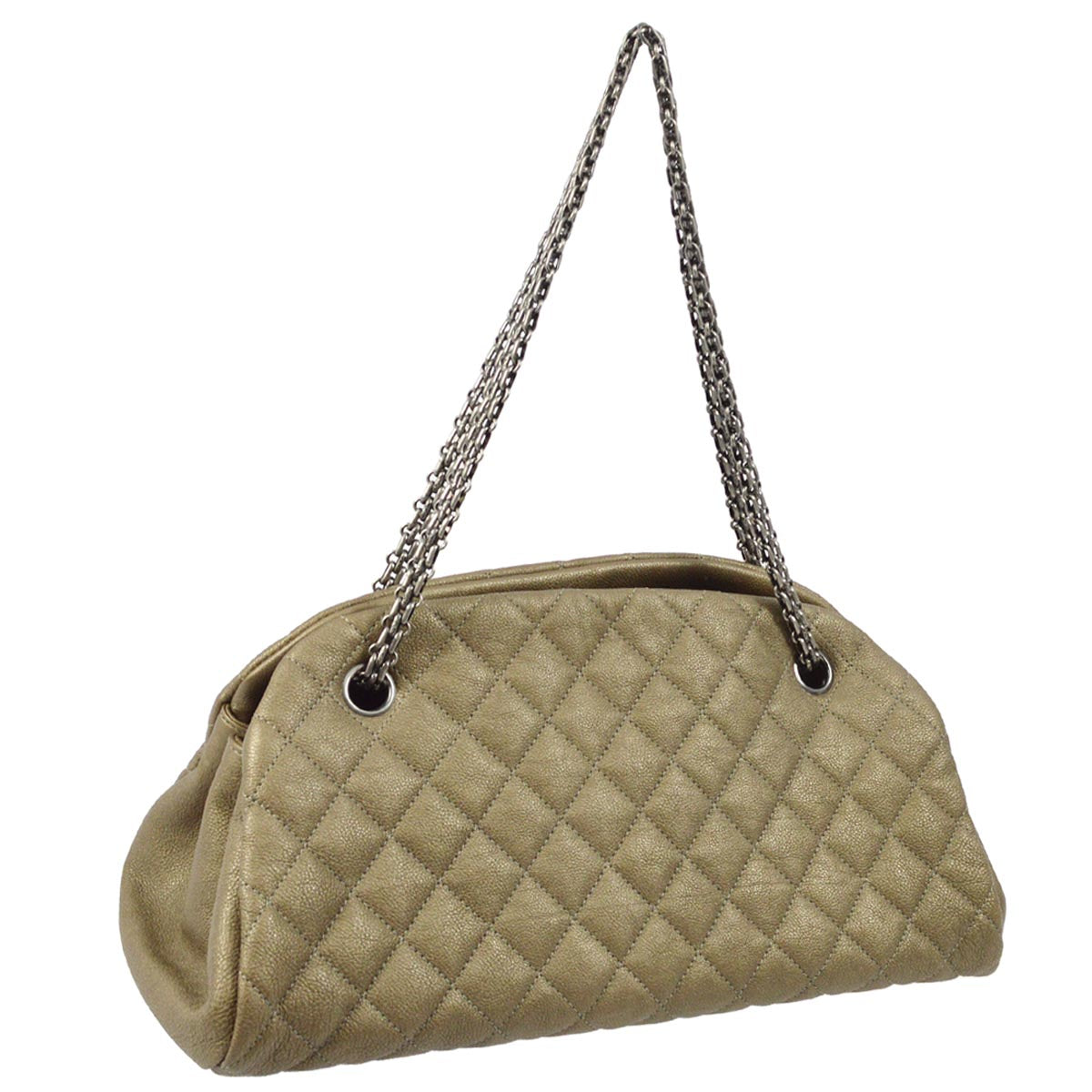 Chanel 2010-2011 Gray Calfskin Just Mademoiselle Bowling Bag