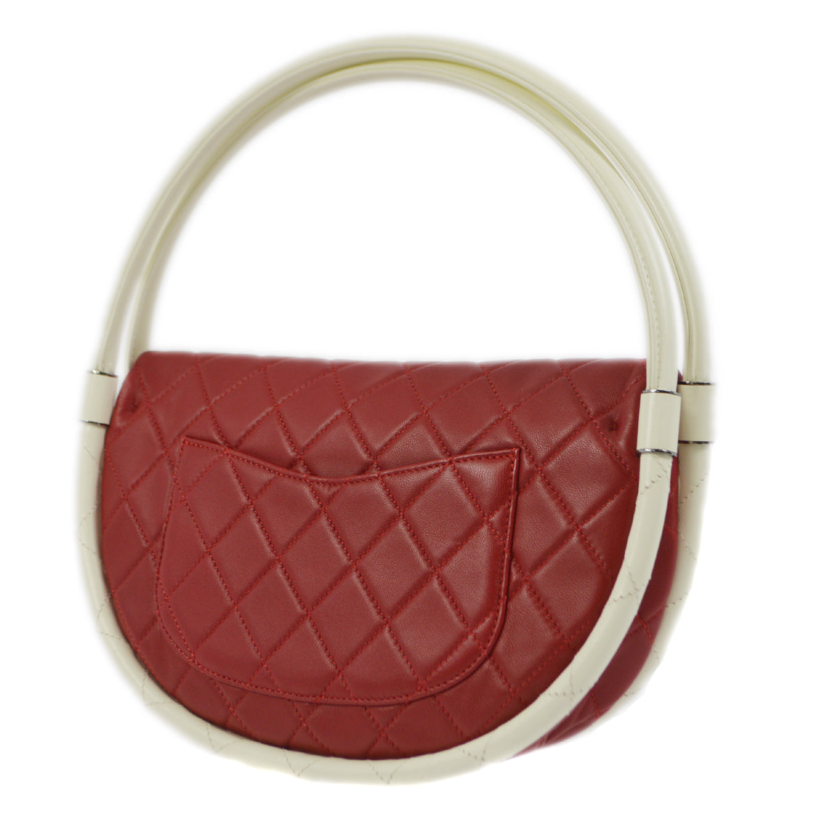 Chanel 2013-2014 Red Lambskin Hula Hoop Handbag