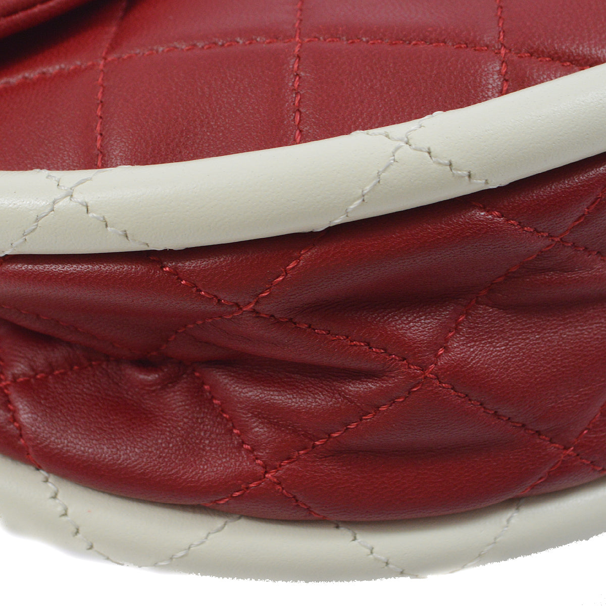 Chanel 2013-2014 Red Lambskin Hula Hoop Handbag