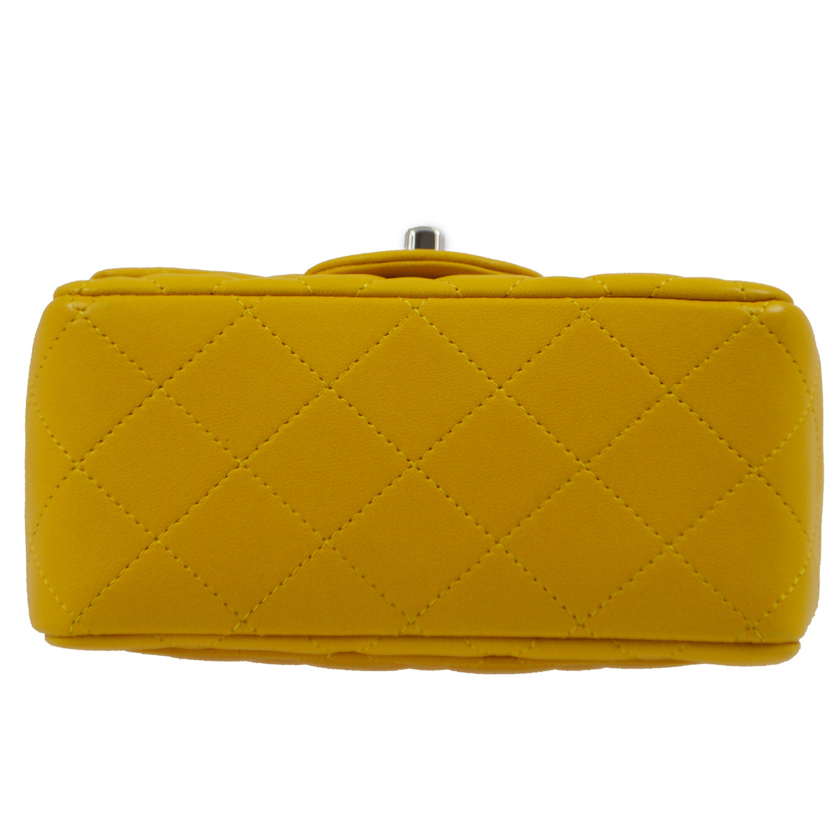 Chanel 2014 Yellow Lambskin Mini Classic Square Flap Shoulder Bag 17