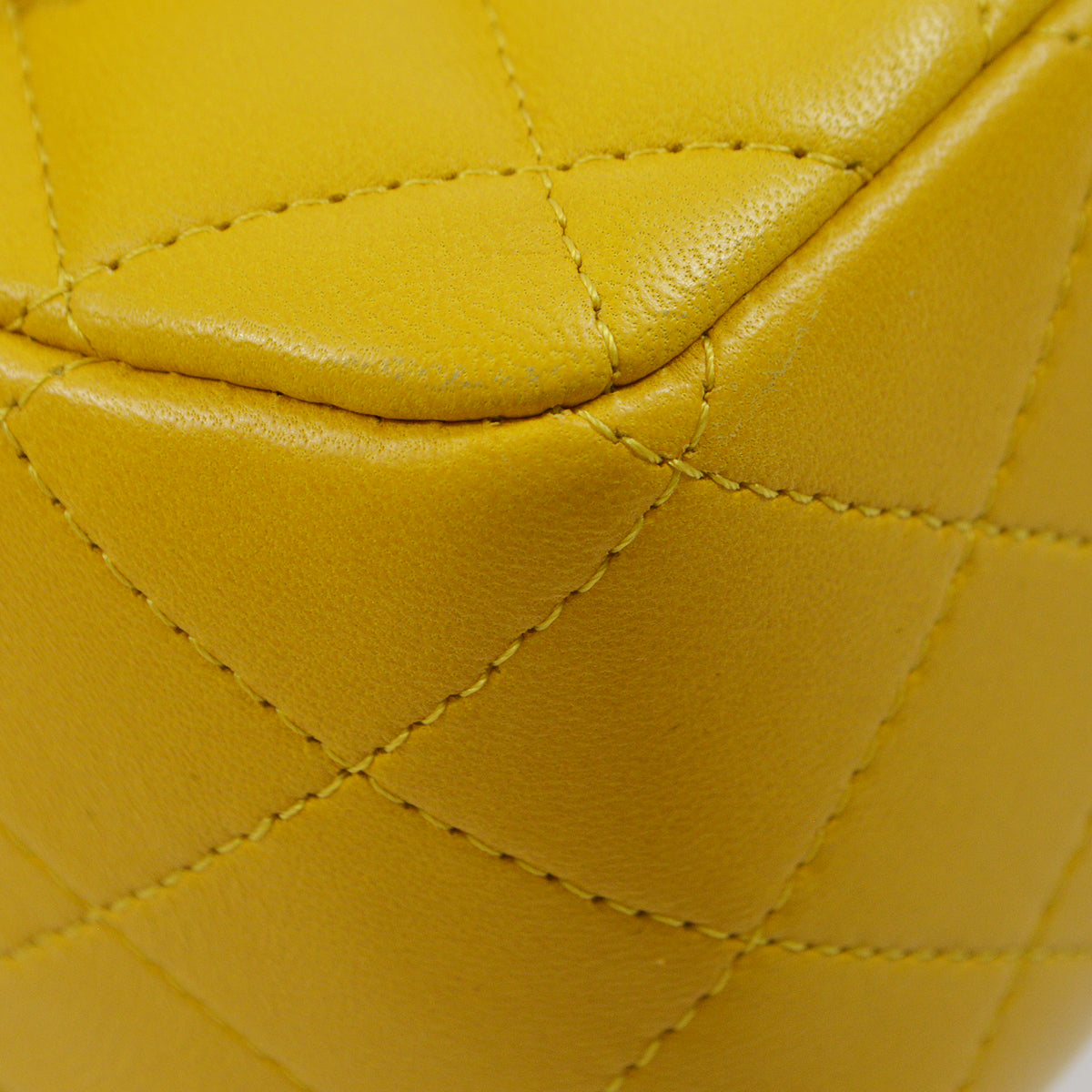 Chanel 2014 Yellow Lambskin Mini Classic Square Flap Shoulder Bag 17