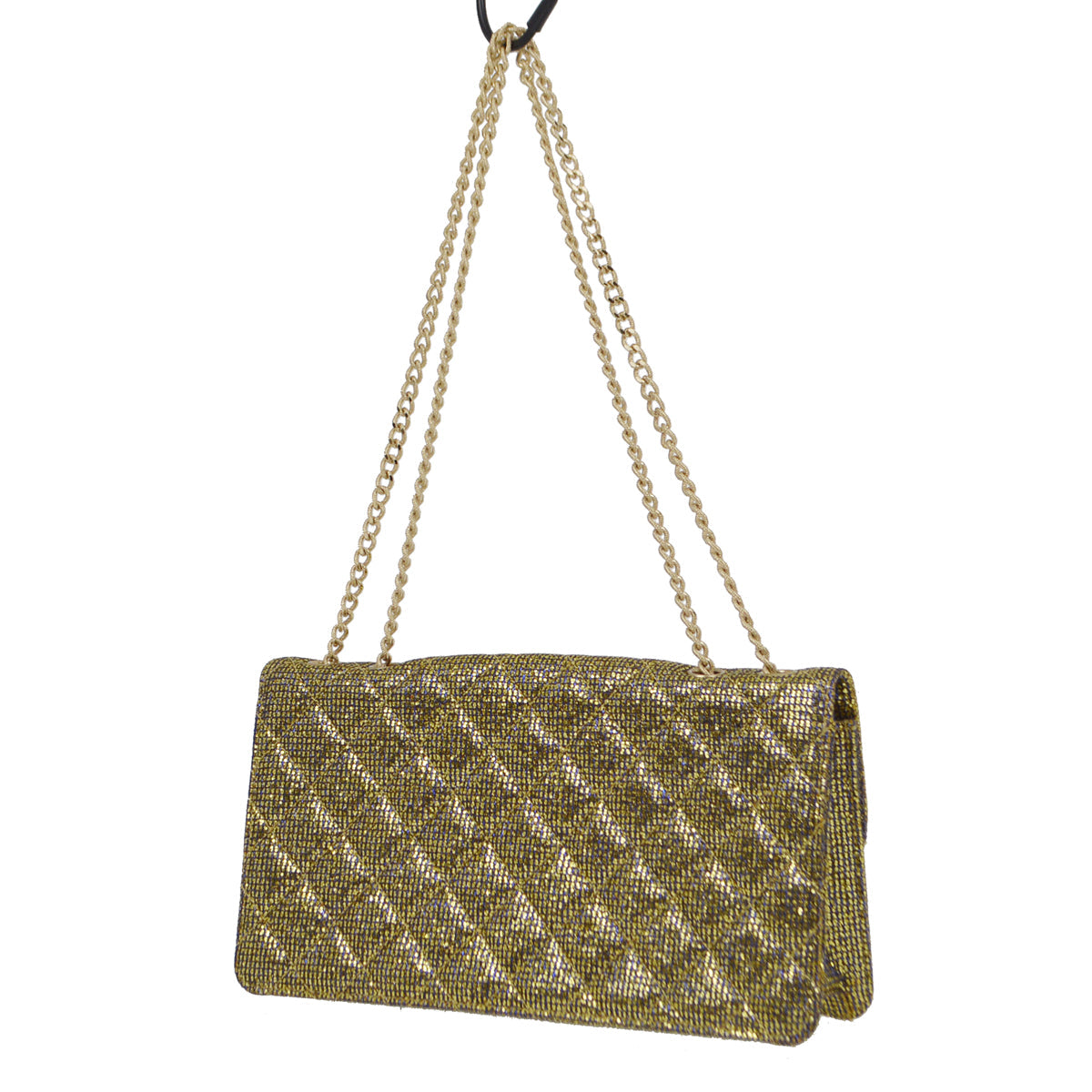 Chanel 2010-2011 Gold Glitter Mademoiselle Lock Shoulder Bag