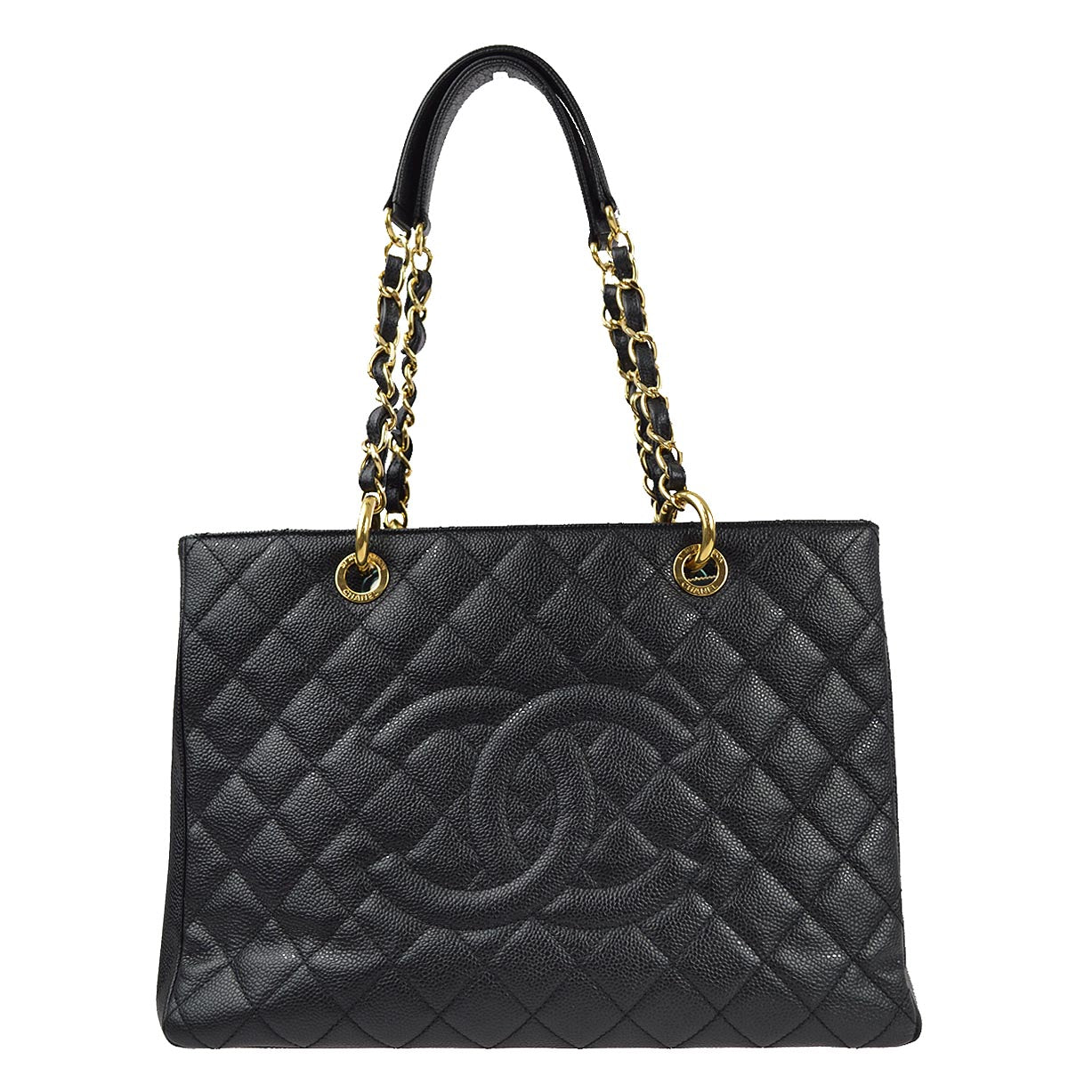 Chanel 2013-2014 Black Caviar Shoulder Tote Bag