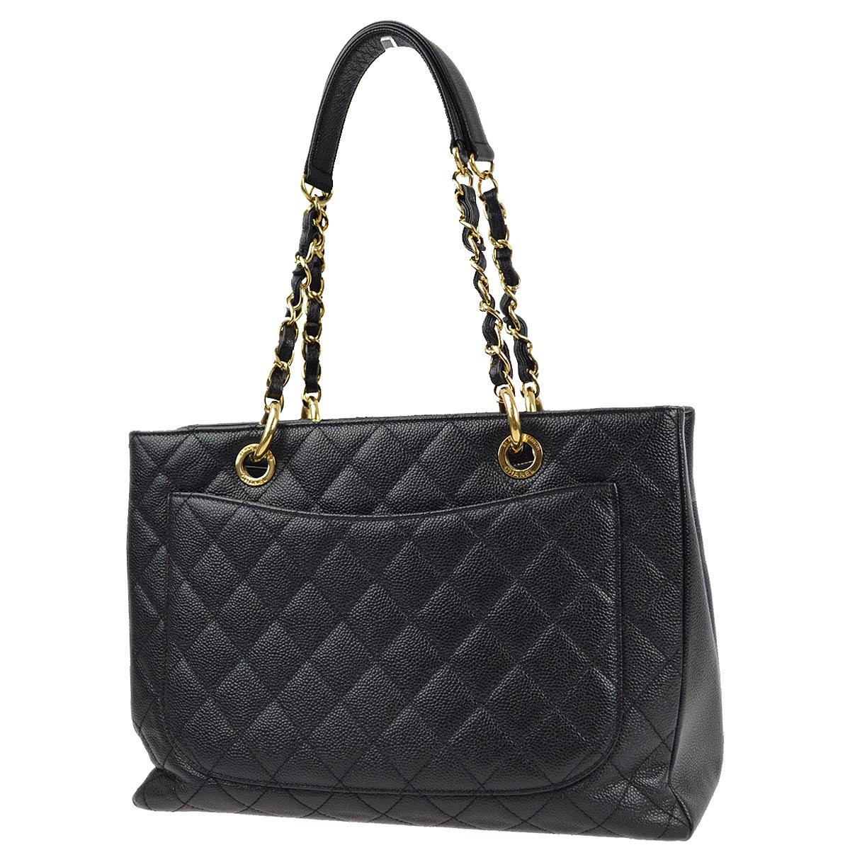 Chanel 2013-2014 Black Caviar Shoulder Tote Bag