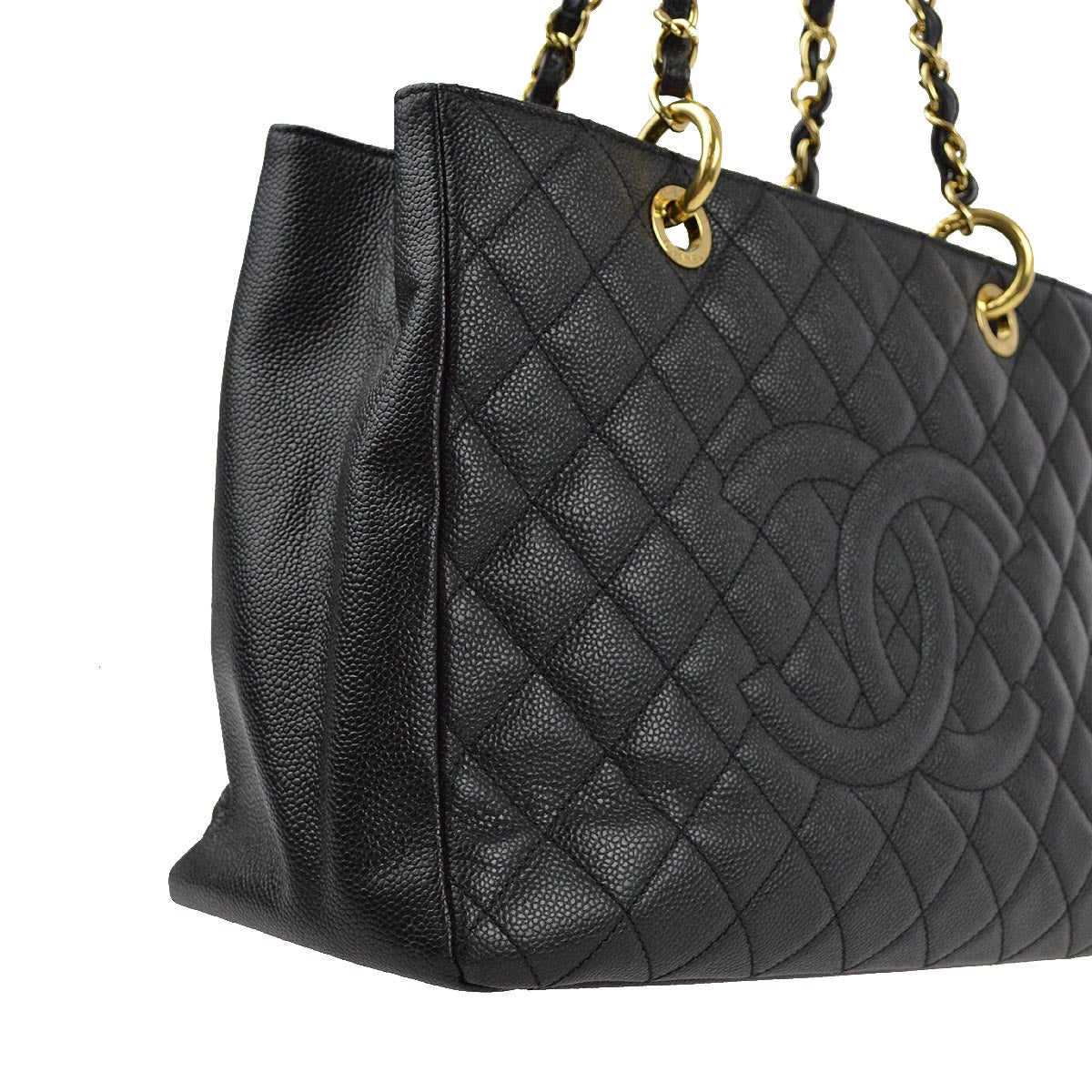 Chanel 2013-2014 Black Caviar Shoulder Tote Bag