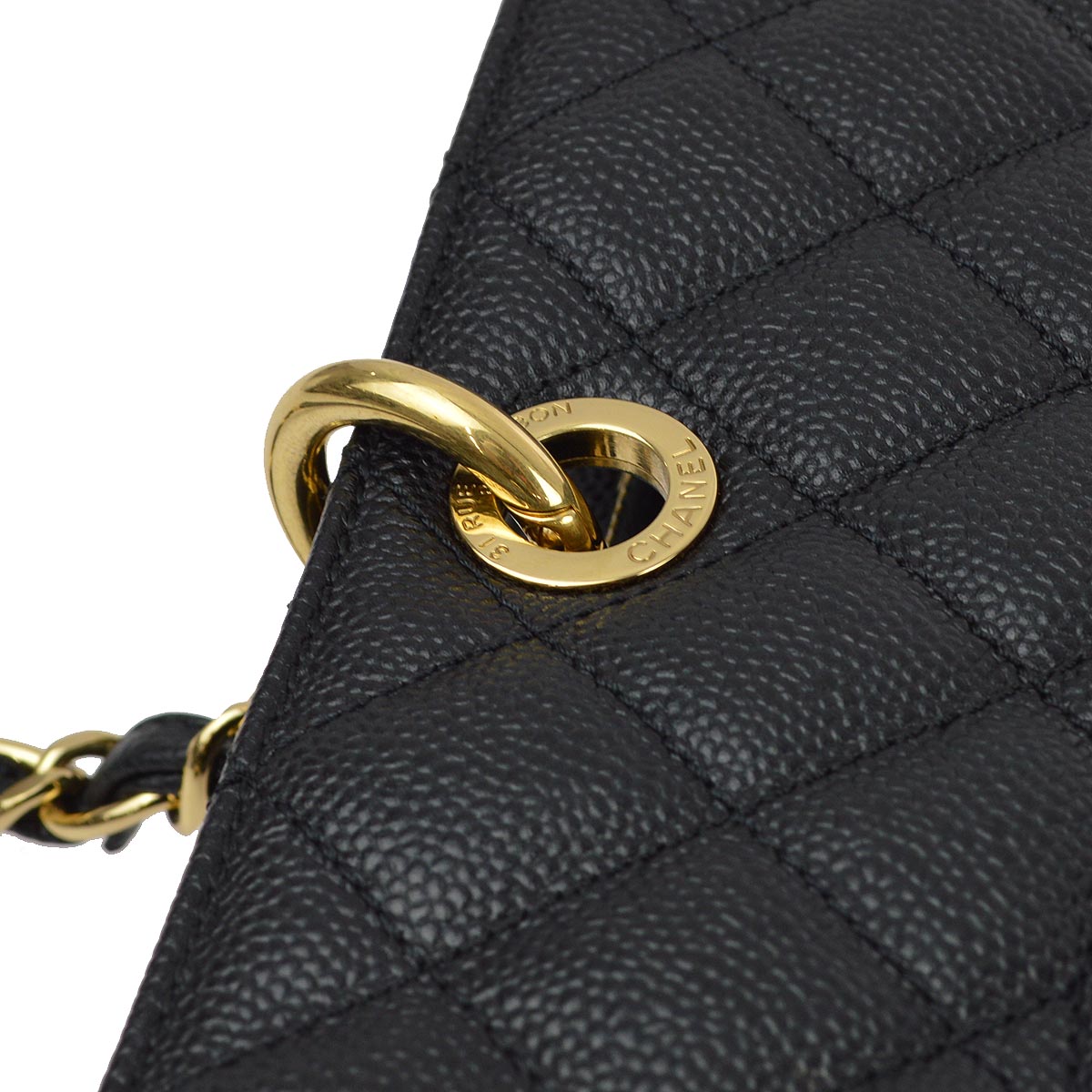 Chanel 2013-2014 Black Caviar Shoulder Tote Bag