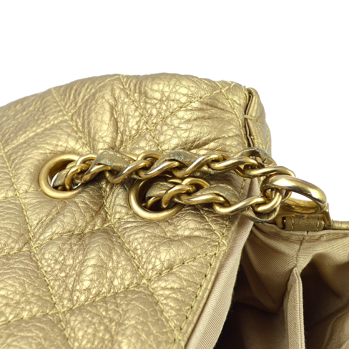 Chanel Gold Calfskin XXL Single Flap Shoulder Bag