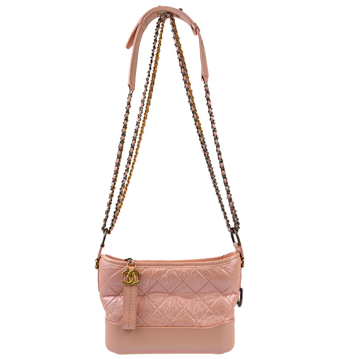 Chanel 2019 Pink Lambskin Small Gabrielle Shoulder Bag