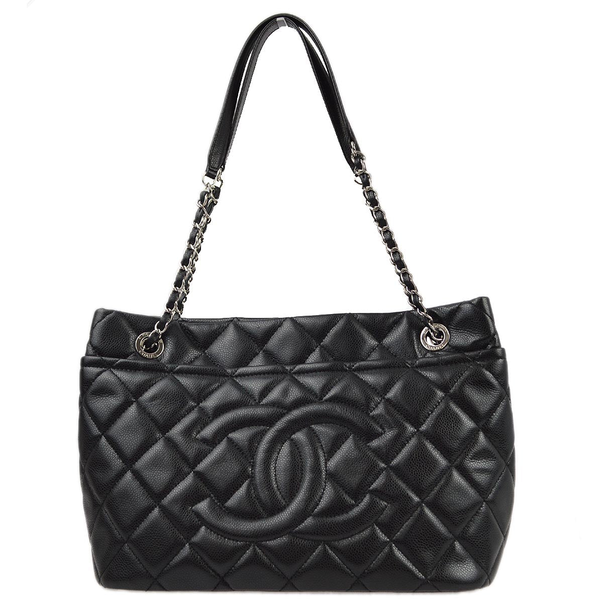 Chanel 2012-2013 Black Caviar Shoulder Tote Bag