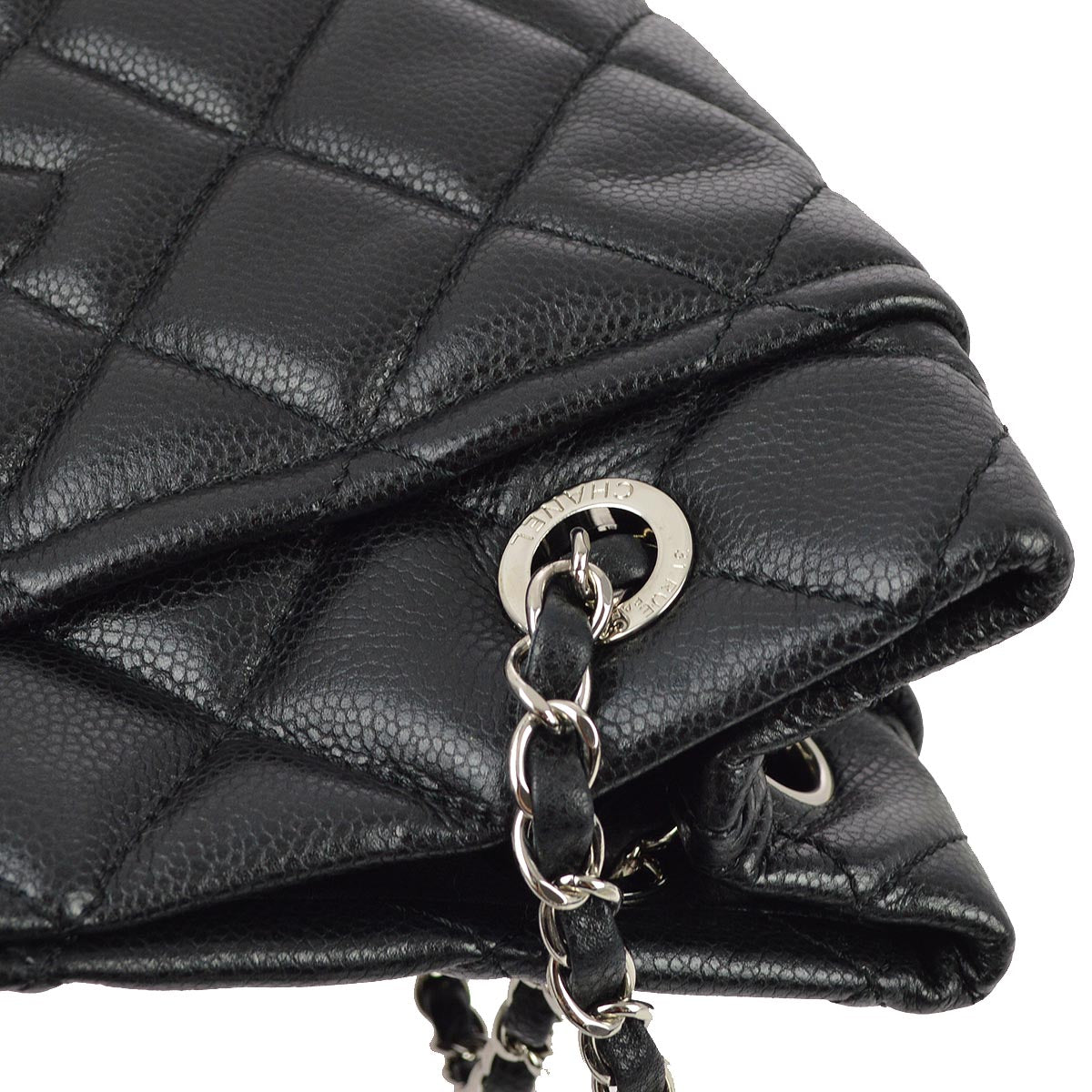Chanel 2012-2013 Black Caviar Shoulder Tote Bag