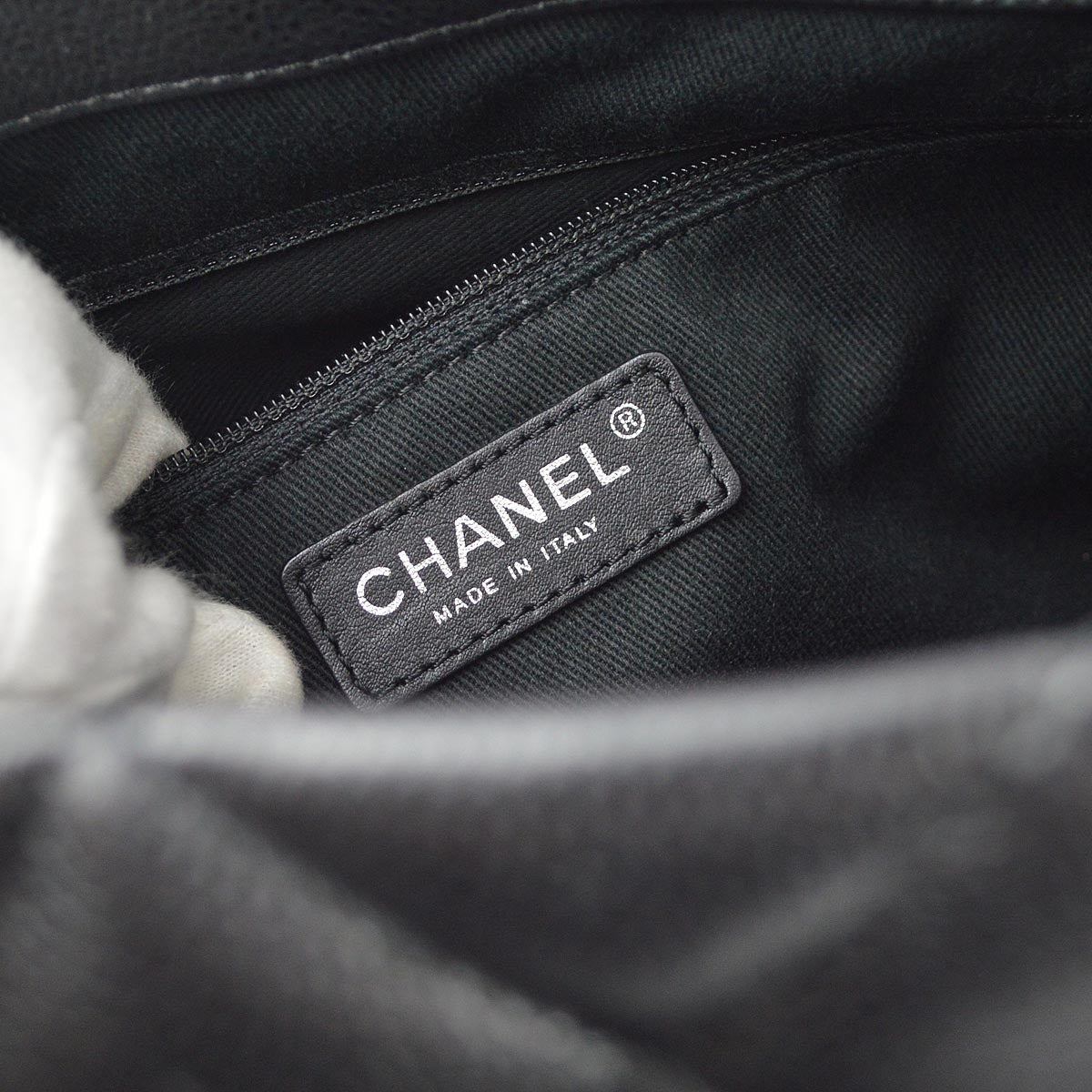 Chanel 2012-2013 Black Caviar Shoulder Tote Bag