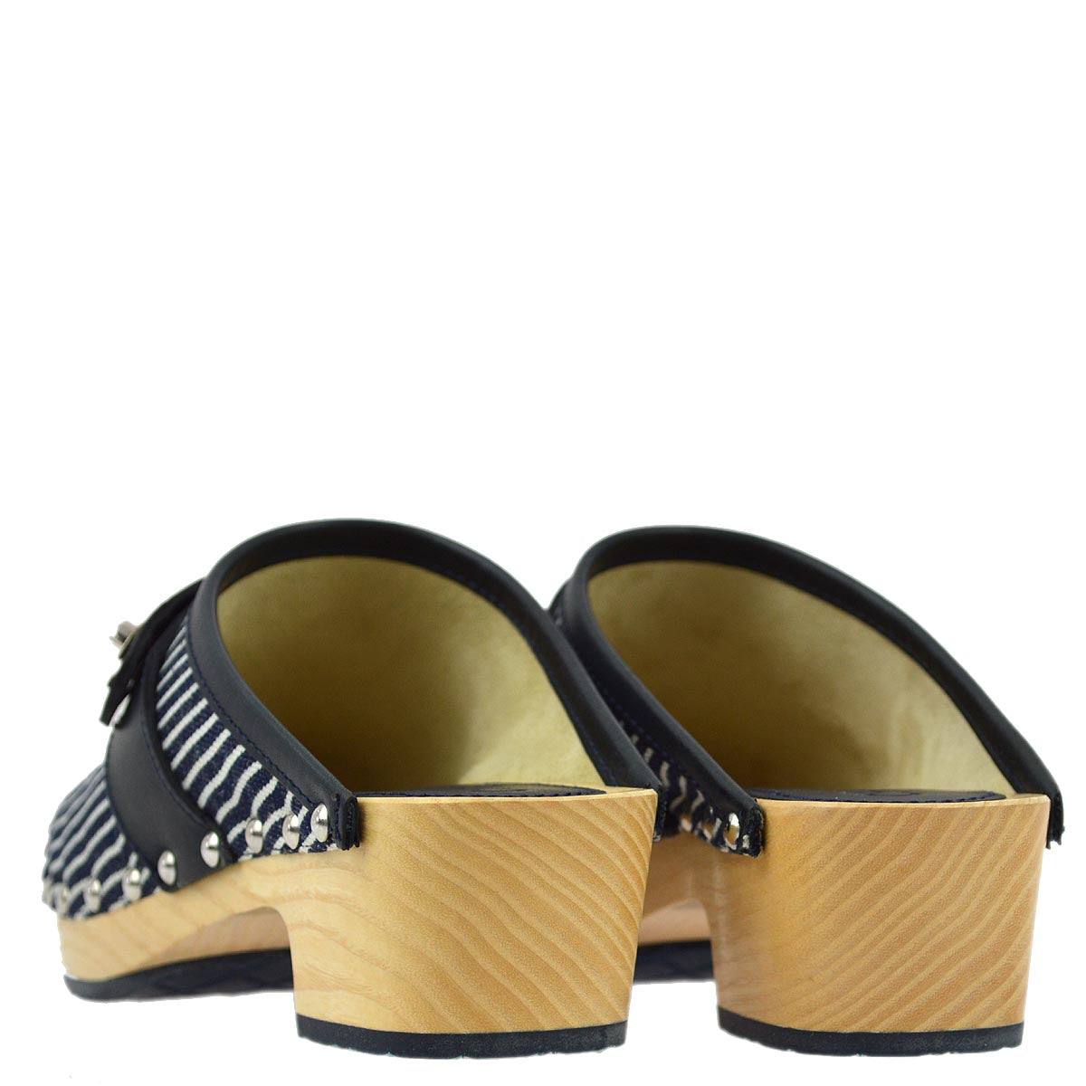 Chanel Navy Turnlock Sabot Shoes #35