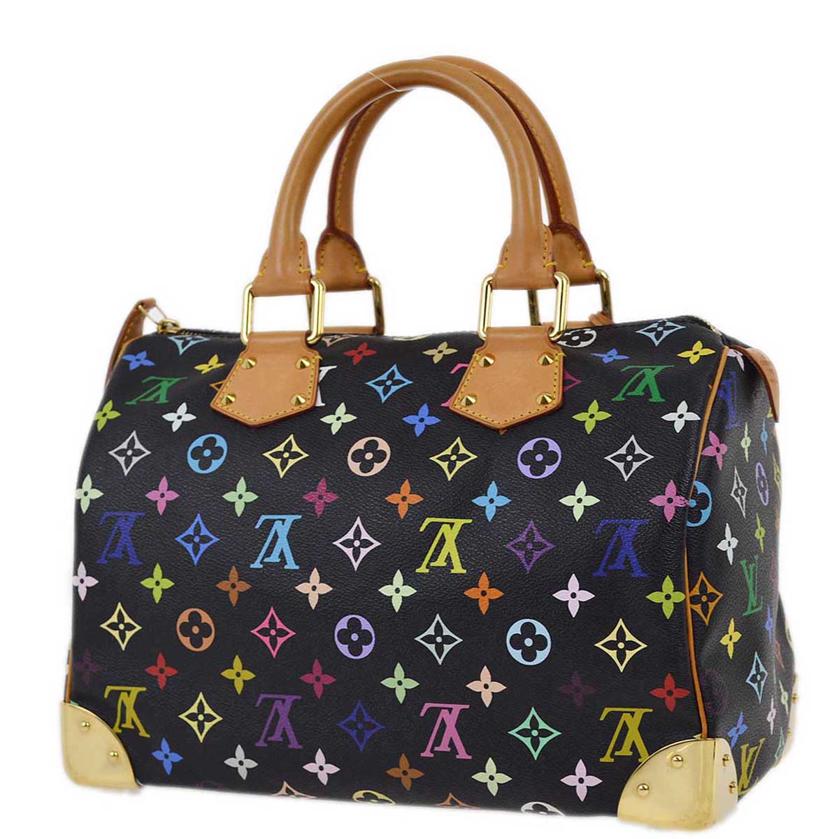 Louis Vuitton 2010 Black Monogram Multicolor Speedy 30 Handbag M92642