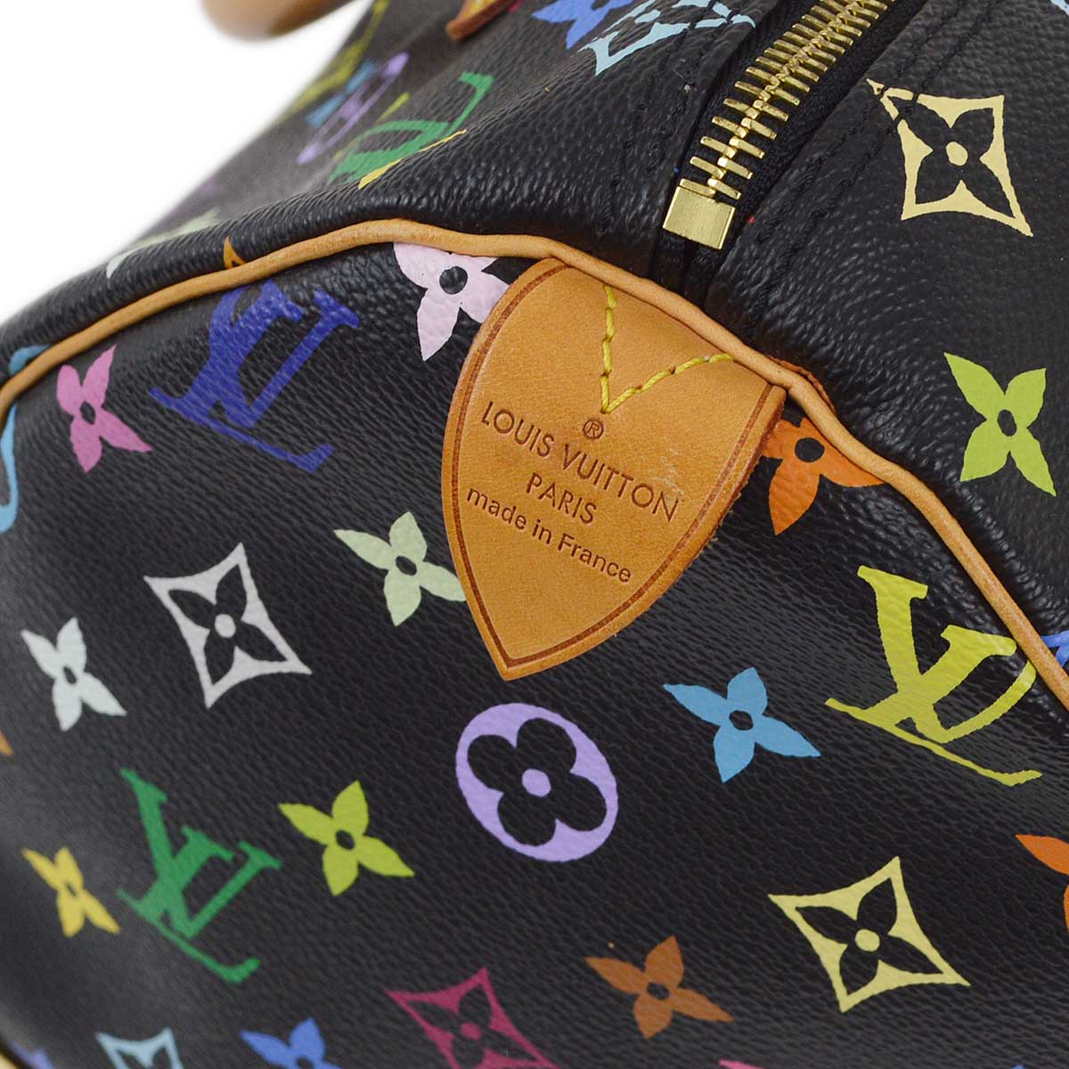 Louis Vuitton 2010 Black Monogram Multicolor Speedy 30 Handbag M92642