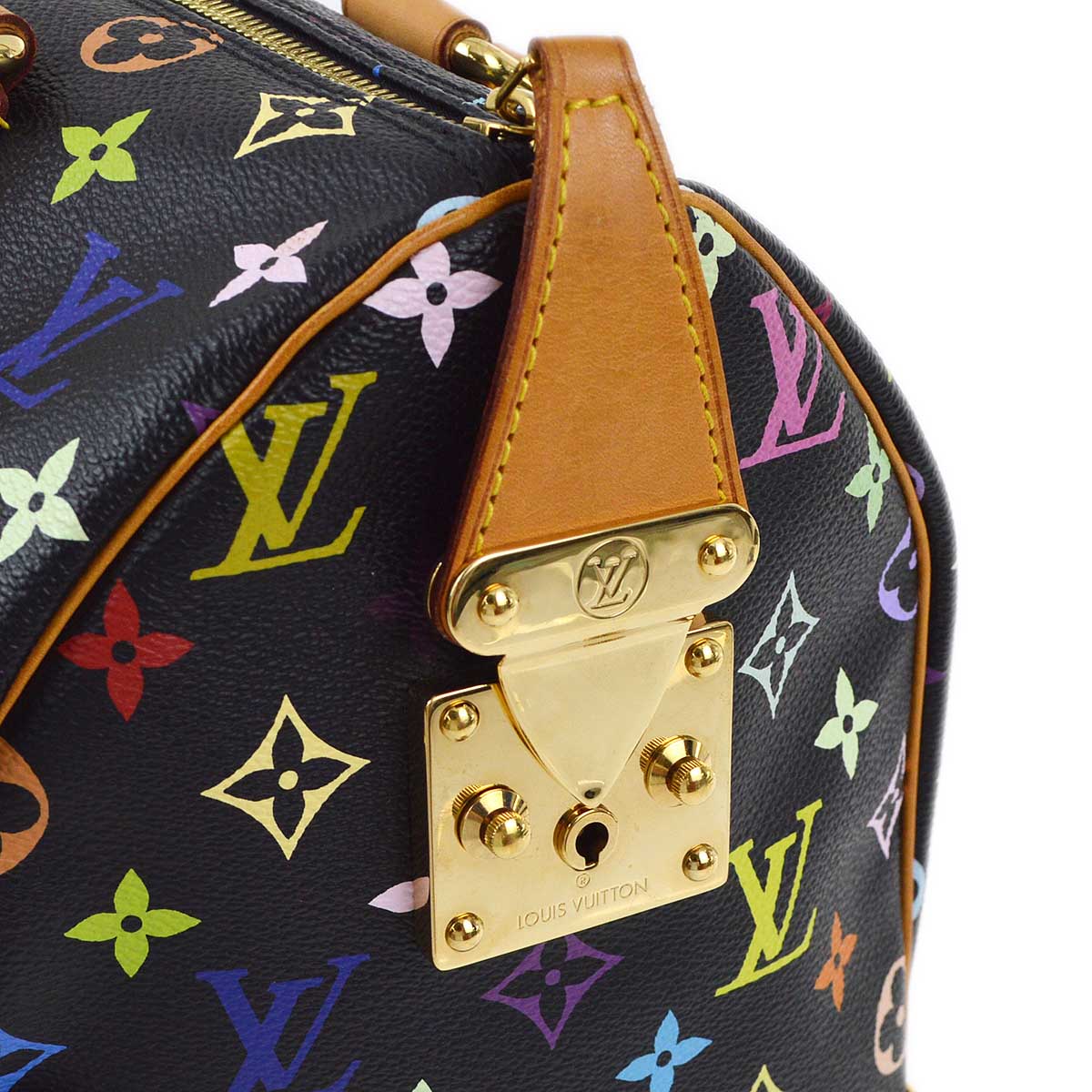 Louis Vuitton 2010 Black Monogram Multicolor Speedy 30 Handbag M92642