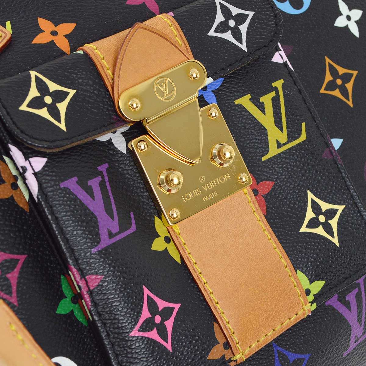 Louis Vuitton 2010 Black Monogram Multicolor Speedy 30 Handbag M92642