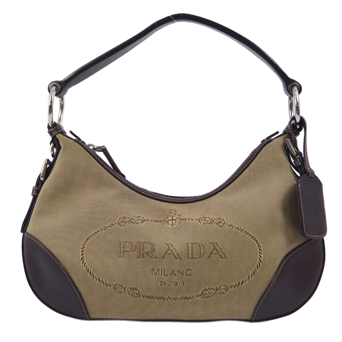 Prada Brown Canvas Handbag