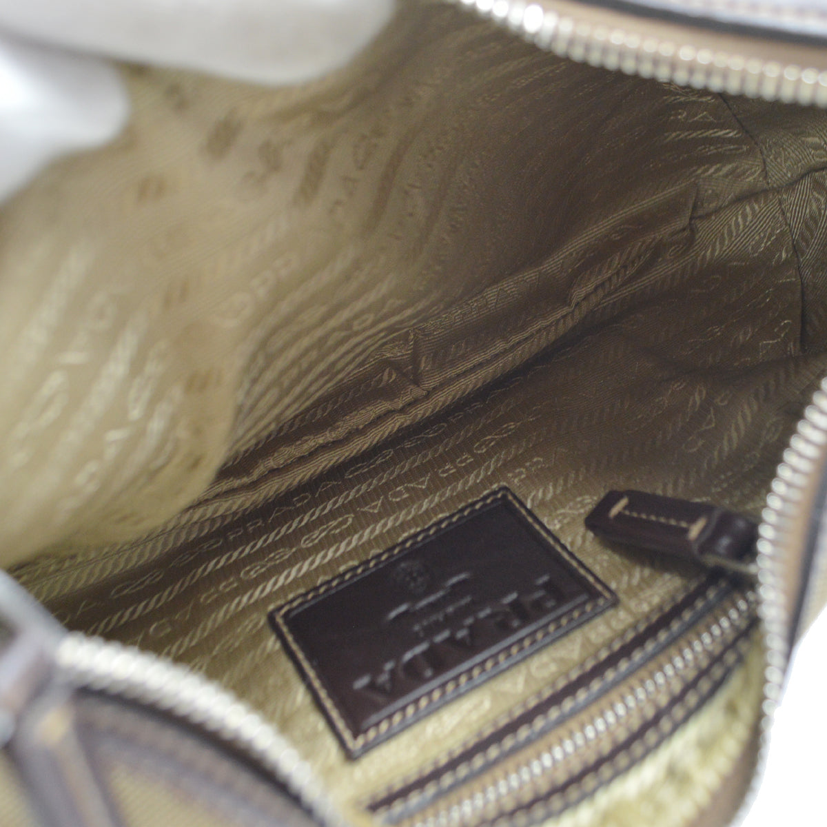 Prada Brown Canvas Handbag