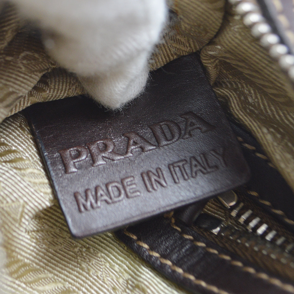 Prada Brown Canvas Handbag