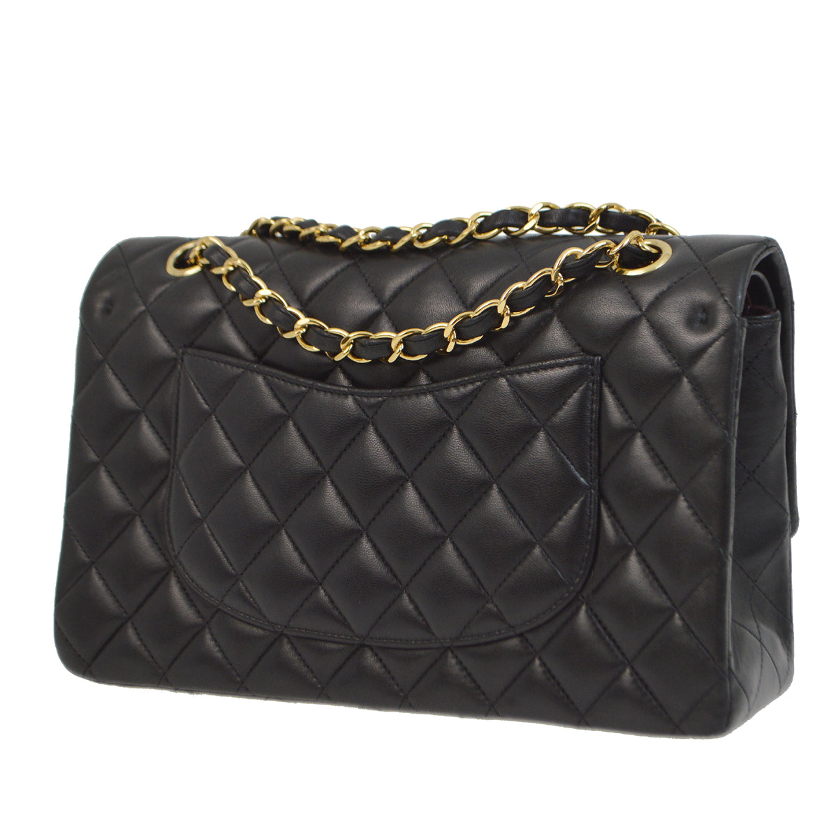 Chanel 2011 Black Lambskin Medium Classic Double Flap Shoulder Bag