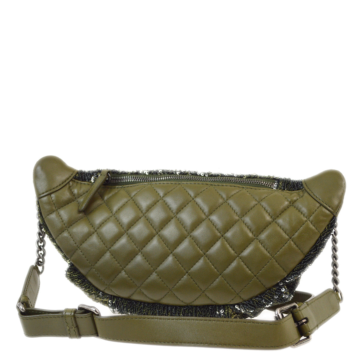 Chanel 2017 Khaki Sequins Coco Cuba Waist Bum Bag