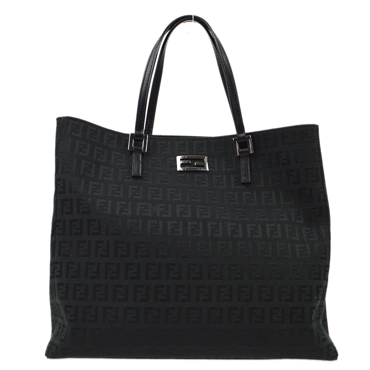 Fendi Black Zucchino Tote Handbag